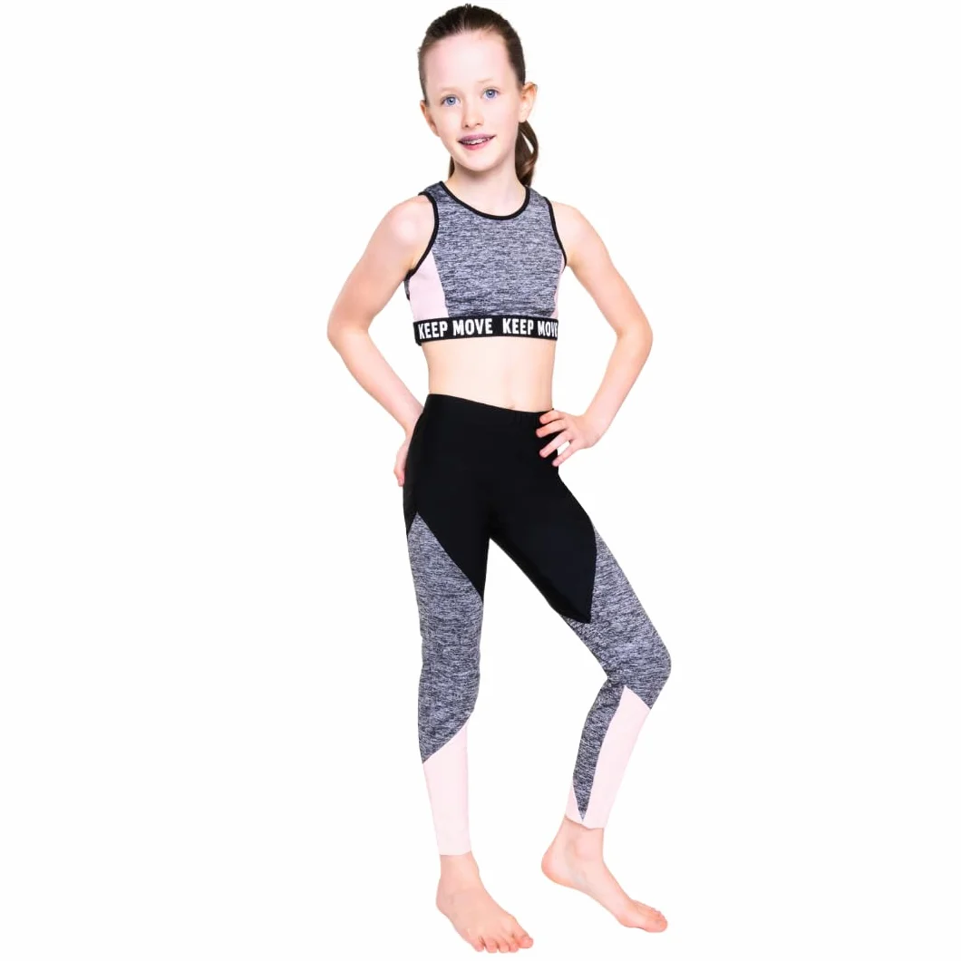 Barielle 10016 Dziecięca odzież sportowa, dwie sztuki, legginsy, krótki top, wielokolorowy, 110-164