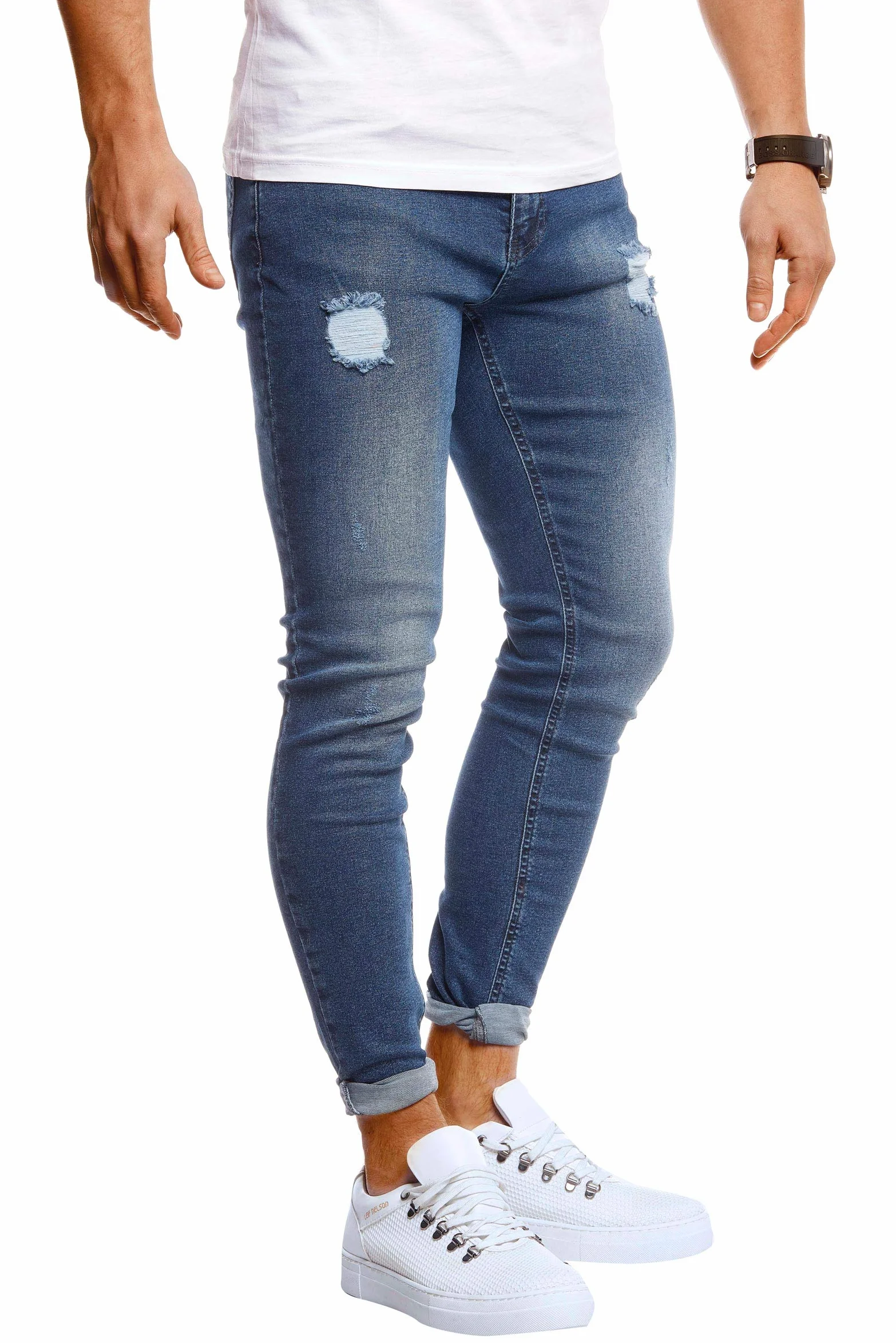 Leif Nelson Męskie dżinsy Slim Fit Stretch spodnie jeansowe dla mężczyzn LN1006