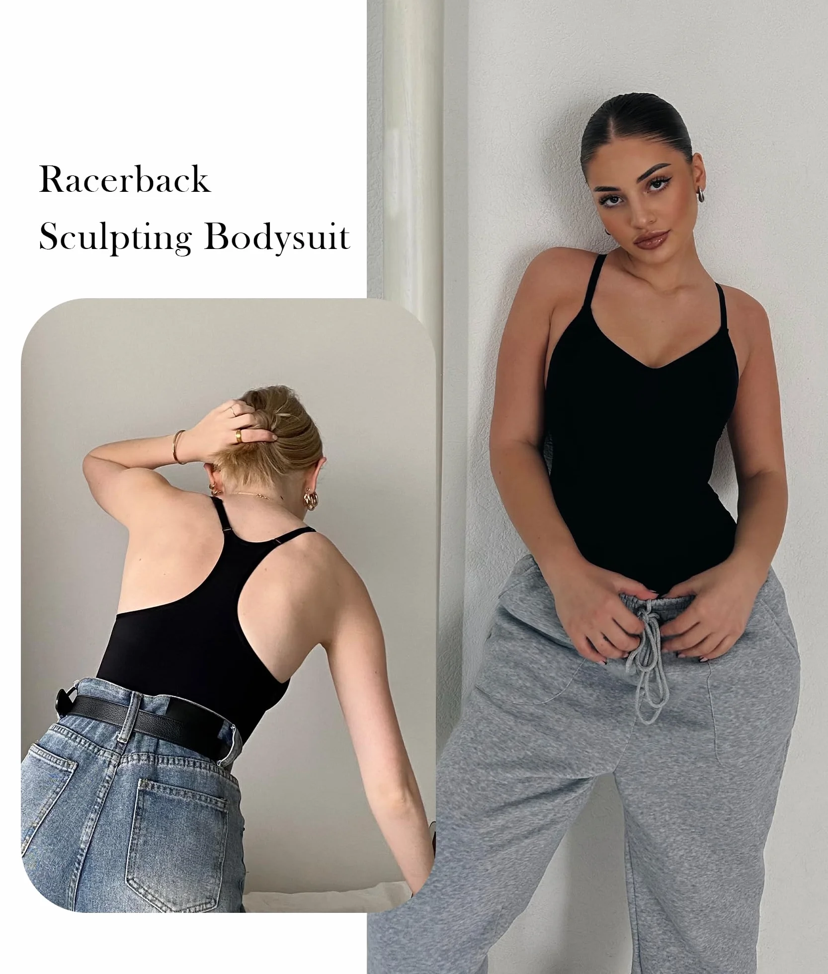 SHAPERX Body dla kobiet, kontrola brzucha, bielizna modelująca, bezszwowa, modelująca sylwetkę, tank top