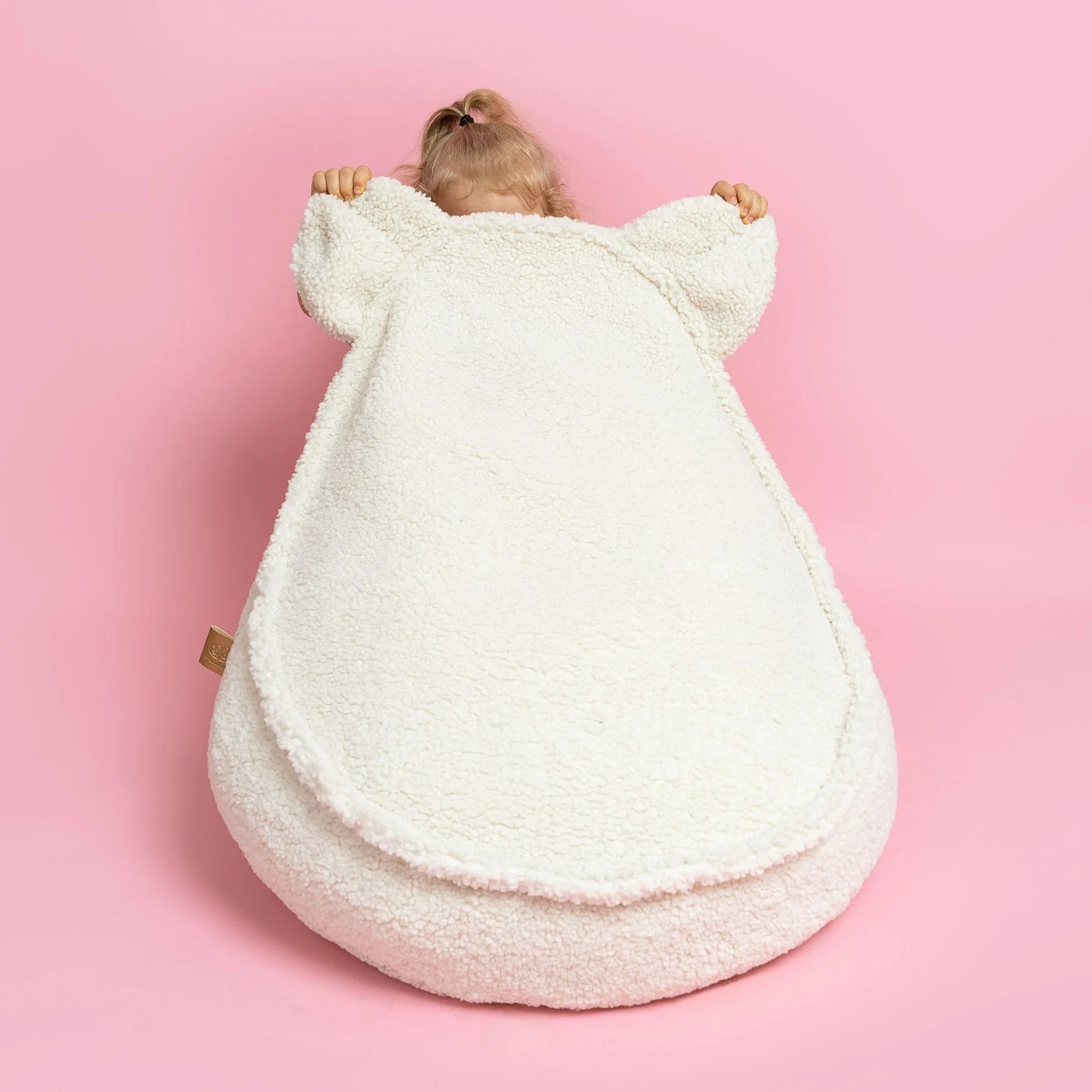 MEOWBABY Pufa Miś dla Dzieci, Worek Sako Bag, Beanbag, Bearly, Jasnoszary