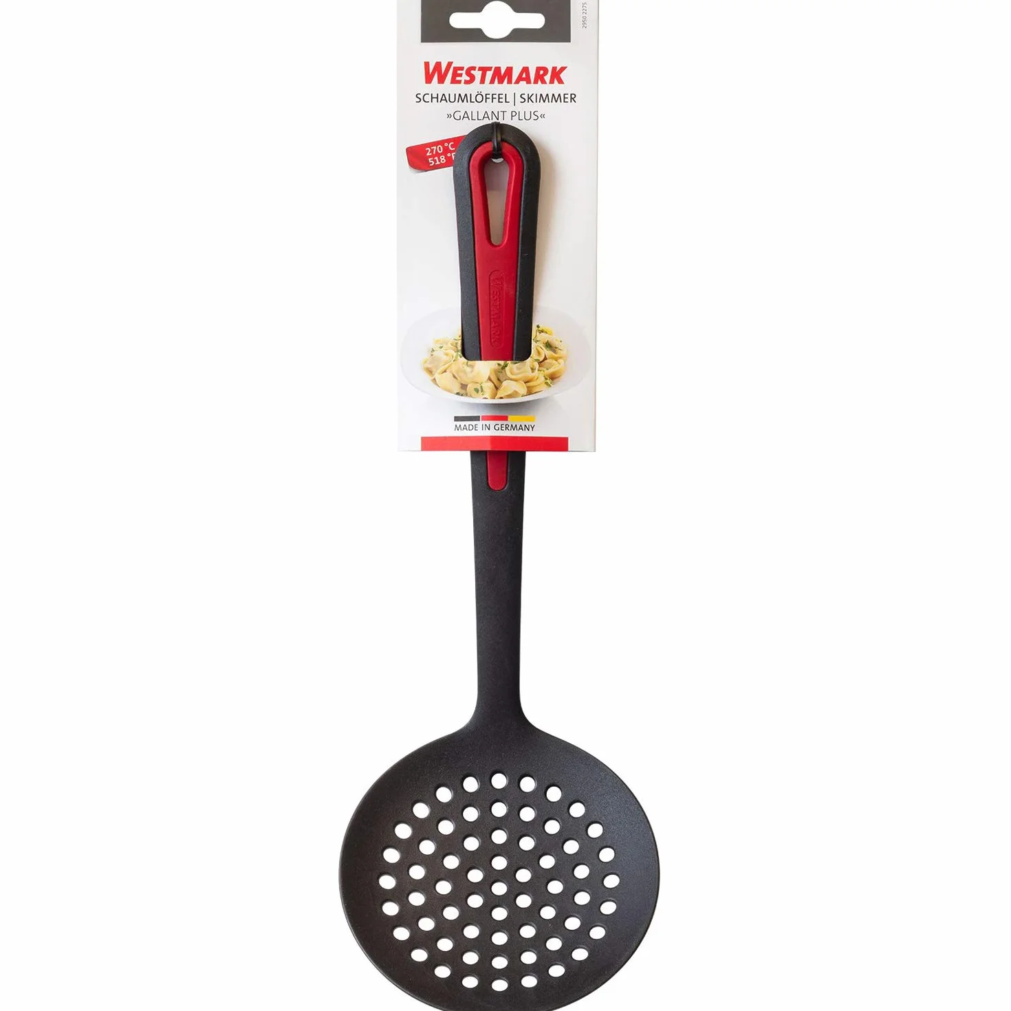 Westmark Łyżka cedzakowa Odporność na temp. do 270°C, PPA, Długość: 32,2 cm, Gallant Plus, Czerwona/Czarna, 29502275
