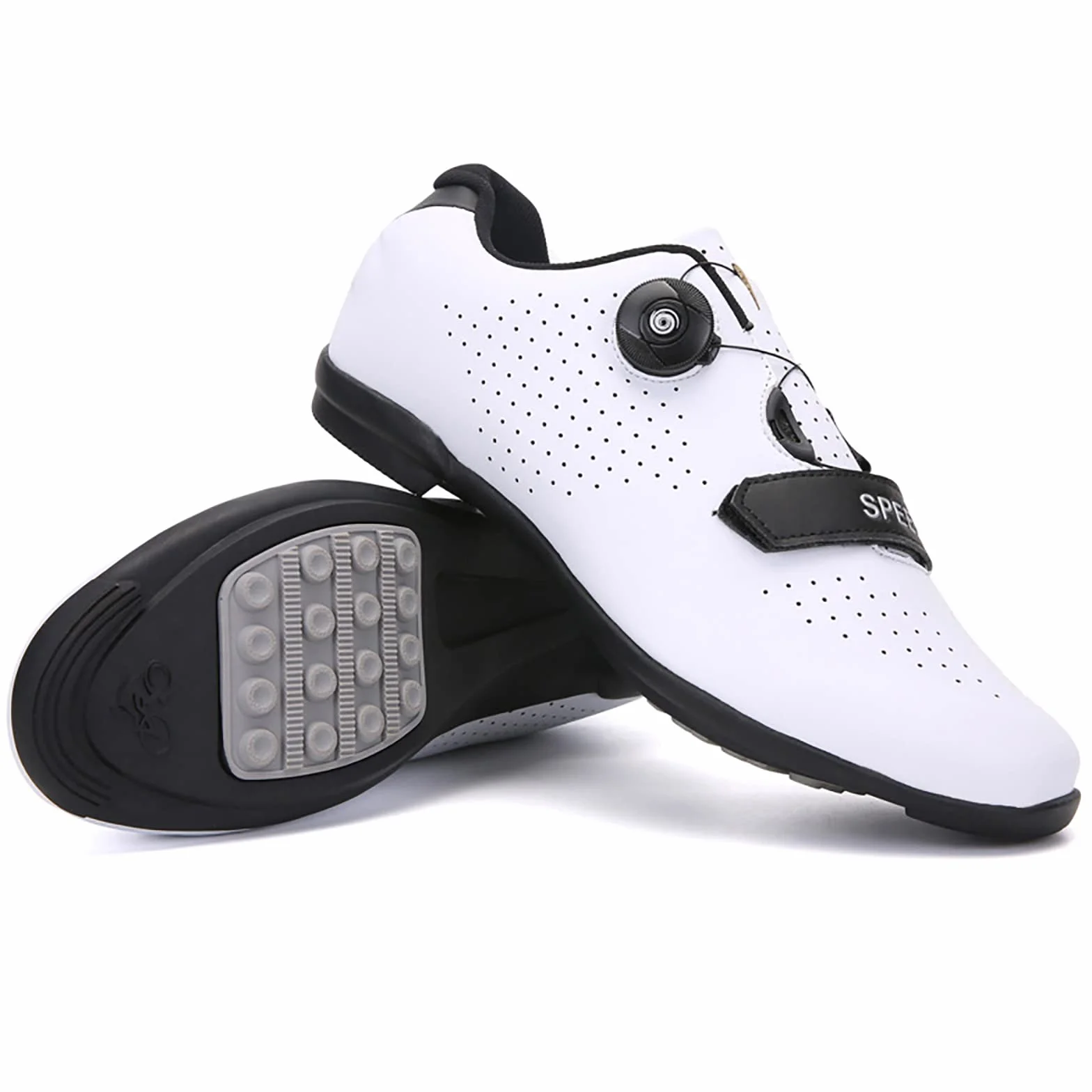 Buty rowerowe, wyścigowe buty rowerowe obrotowe obrotowe za pomocą kompatybilnego buta z pelotonem za pomocą SPD i delta Buty ryżowe(38, White)