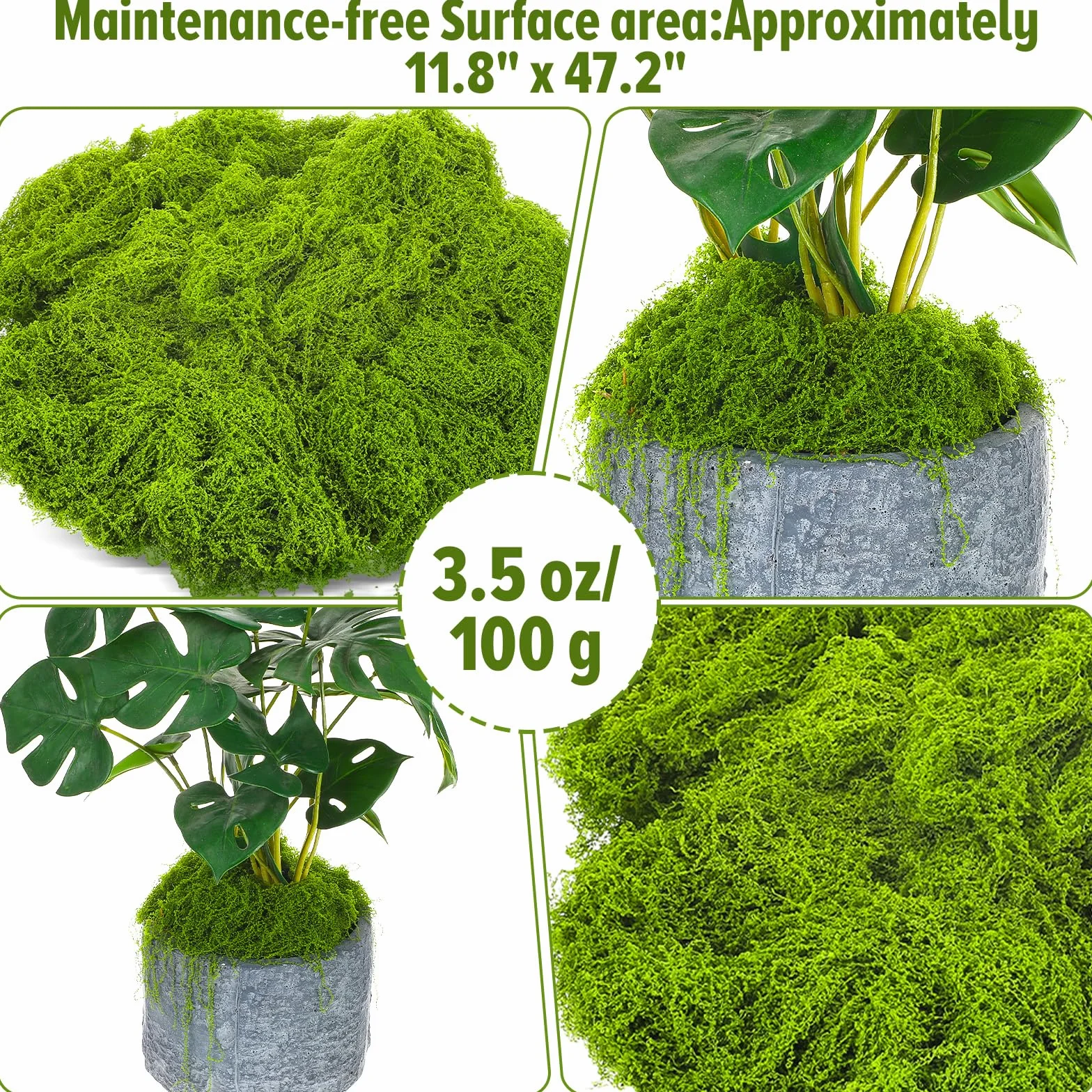 Sztuczny zielony mech 100 g do rzemiosła DIY dekoracji