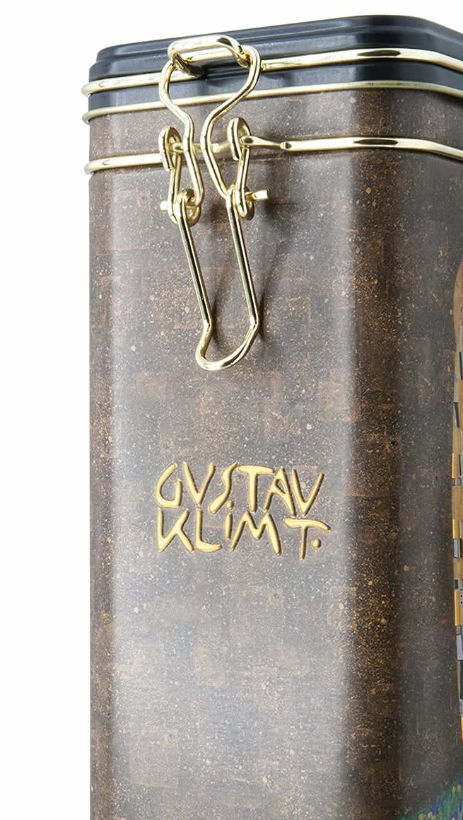 Fridolin Metalowa Puszka na Kawę z Zamknięciem Gustav Klimt Pocałunek