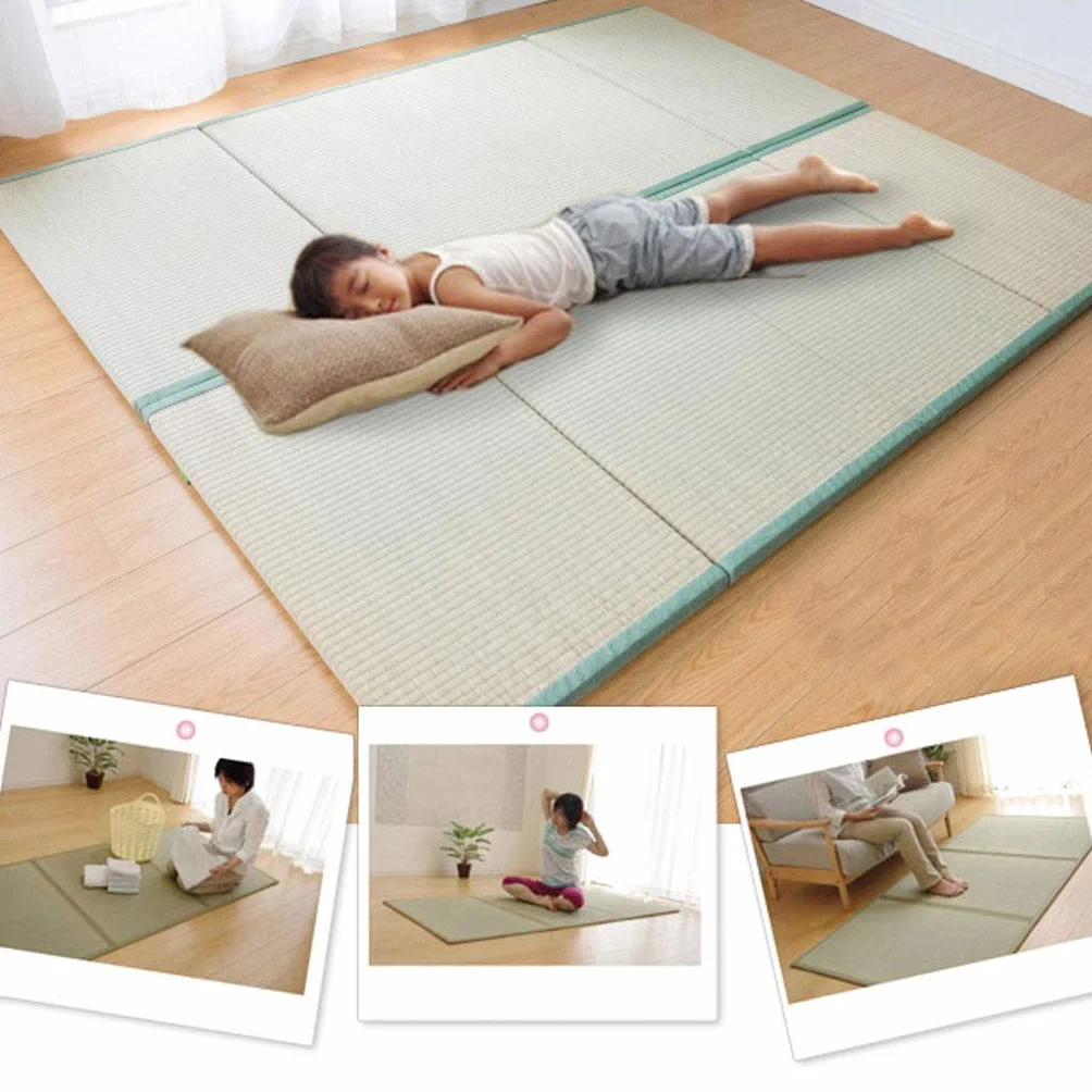 Japońska tradycyjna mata tatami/materac futon, mocny i wygodny, naturalna trawa/składany, łatwy do złożenia, idealny do łóżka, medytacji, jogi, Zen-Room/japońskiego aromatu herbaty, 3,5 cm grubości,
