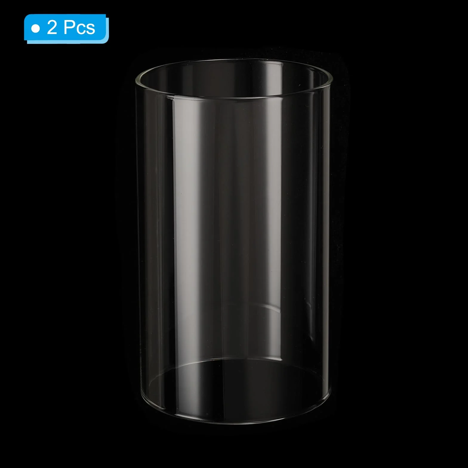 PATIKIL szklane świeczniki 7,6 cm x 10 cm 2 szt. komin ze szkła borokrzemowego przezroczysty cylinder do świec dekoracja stołu