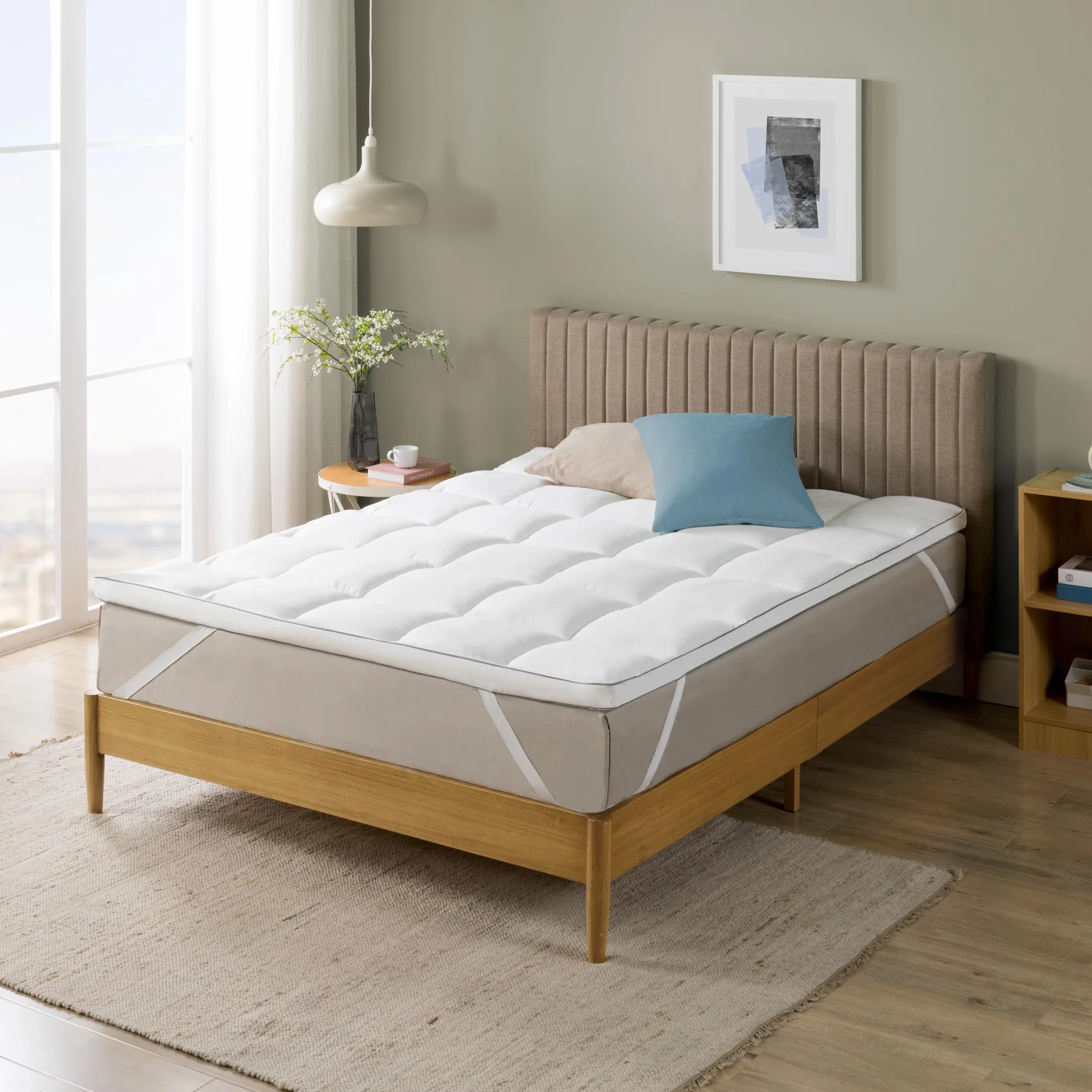 Zinus Mattress Topper, poliester, biały, 200 x 140 cm