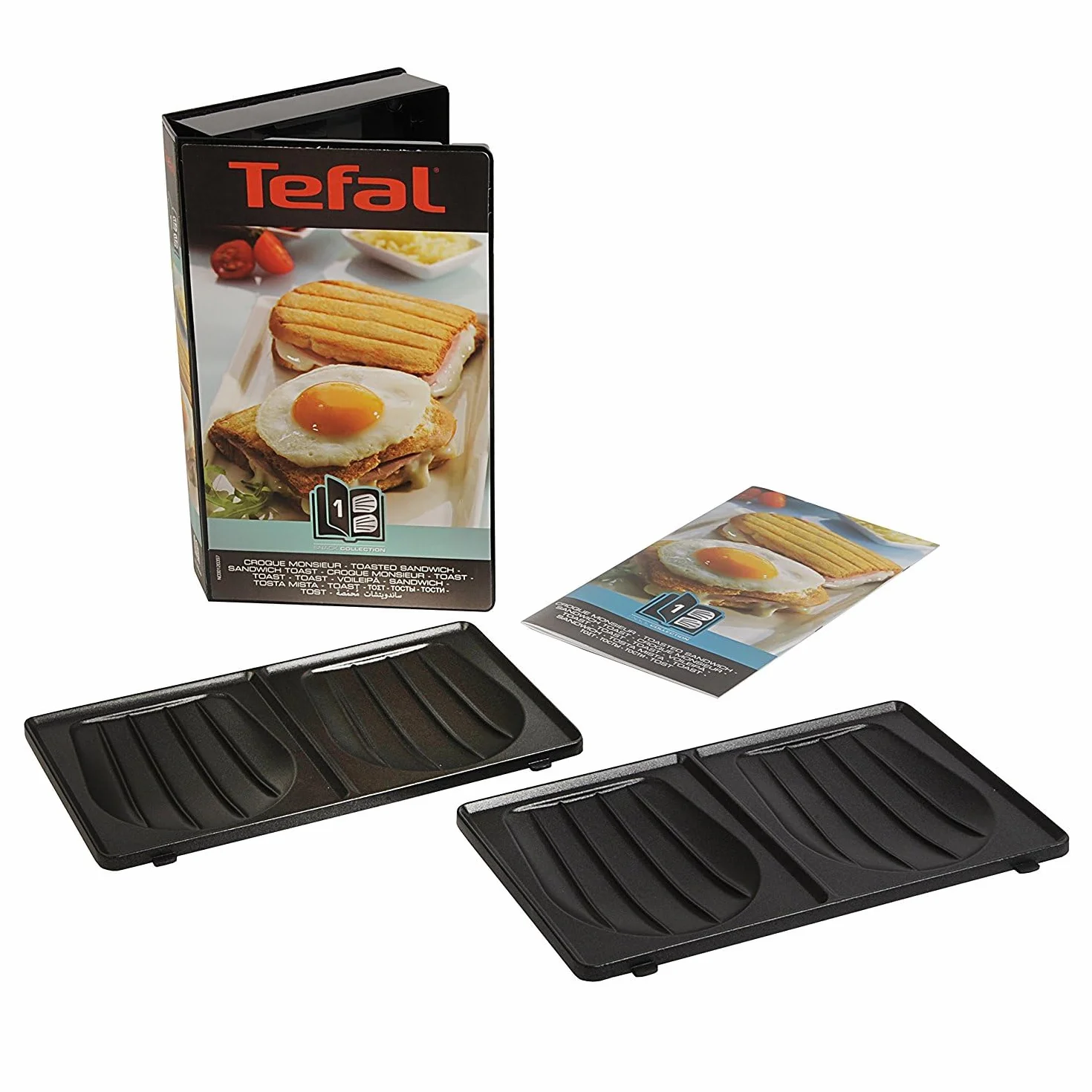 TEFAL XA800112 Wymienne płyty muszelki do Snack Collection, nieprzywierająca, czarny