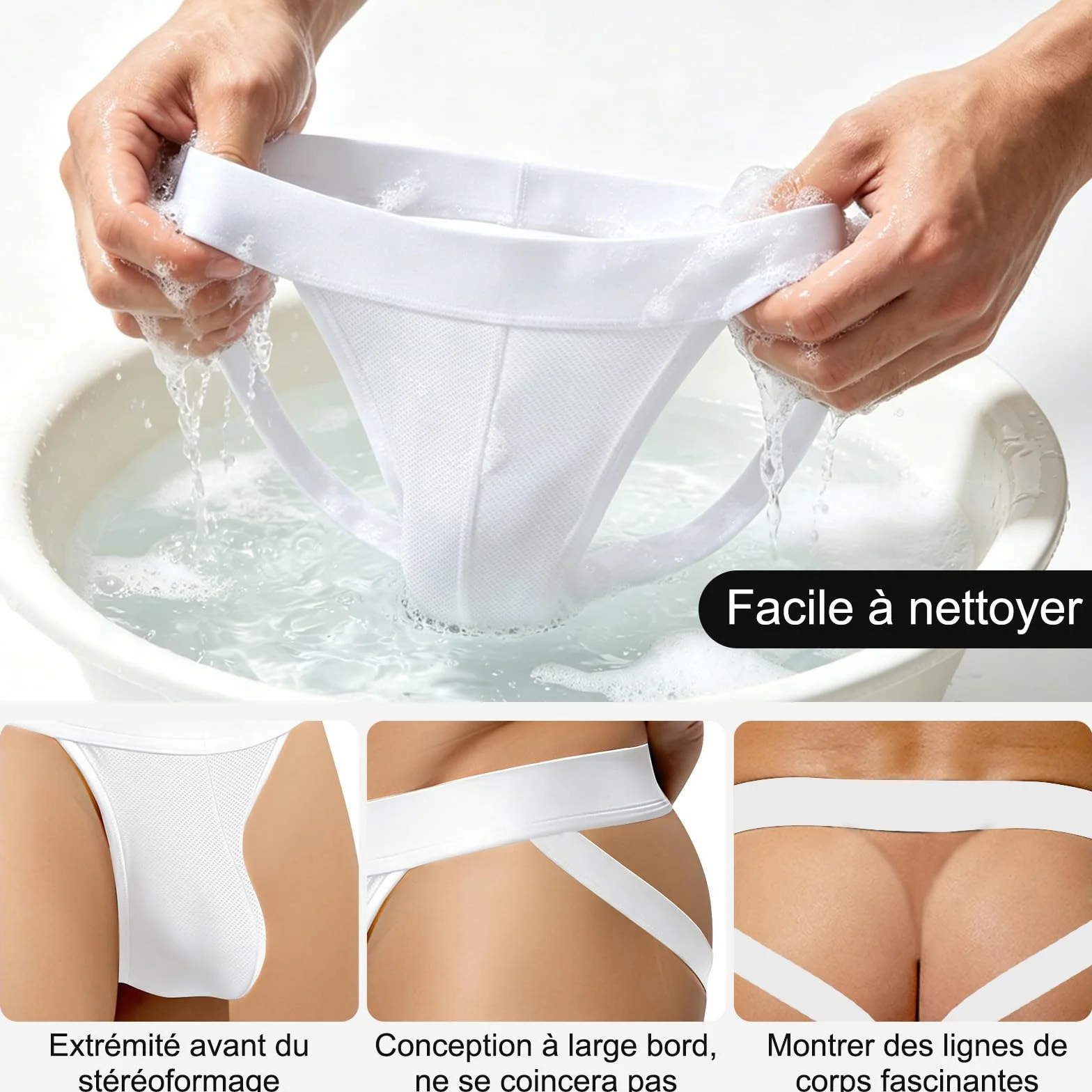 LATRAT Jockstrap męska bielizna ze stringami, seksowne stringi erotyczne, miękkie figi bielizna sportowa