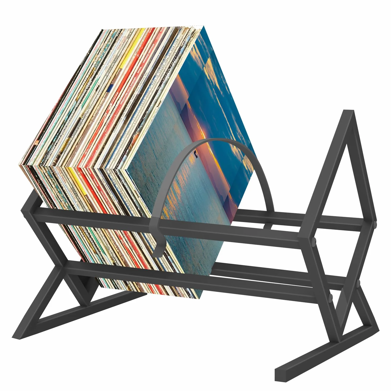 Metalowy stojak na winyle 80–100 LP, regał na płyty winylowe 40x28,5x30cm