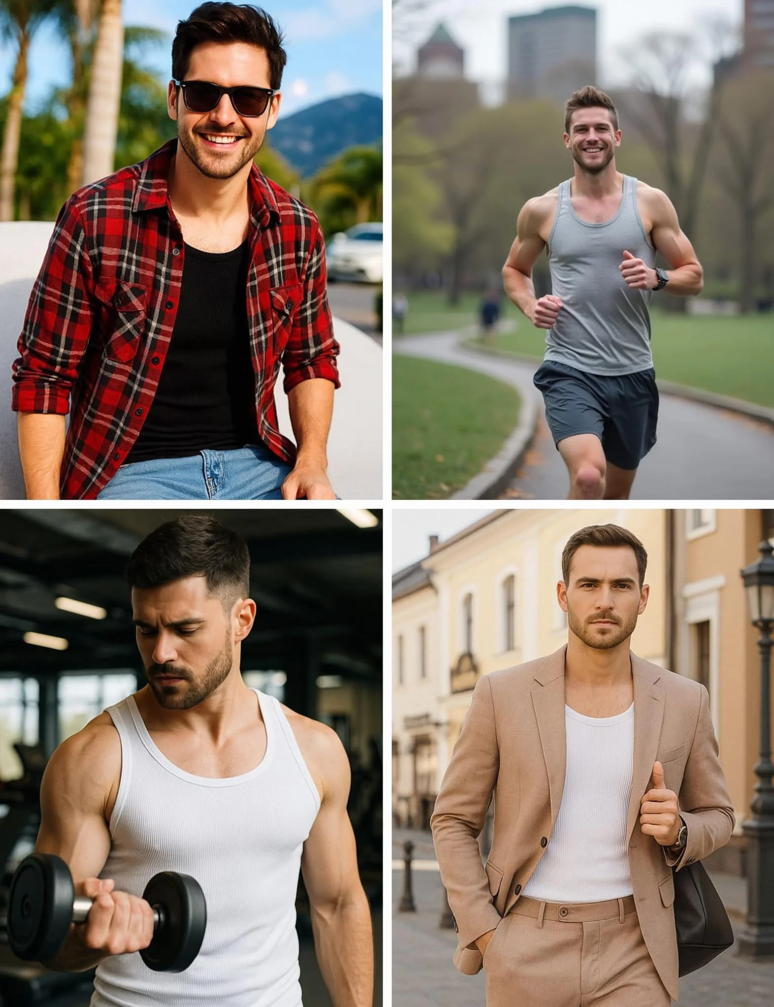 ALPIDEX 5 Sztuk Mężczyźni Tank Top Męski Podkoszulek 100% Bawełna Klasyczny Koszulka pod Pachami Mięśniowa Undershirt