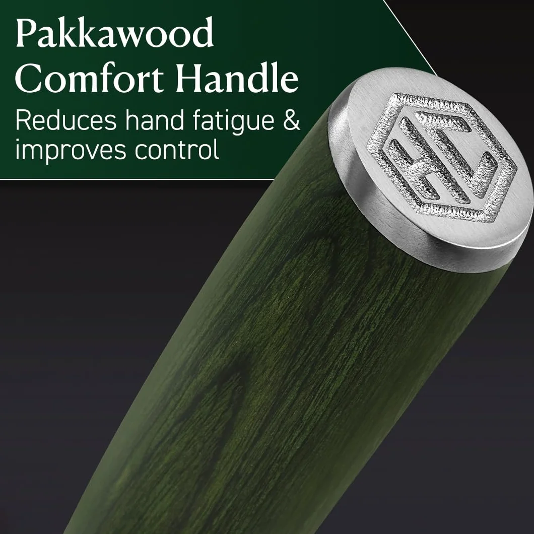 HexClad Nóż użytkowy 12,7 cm japoński damasceński pakkawood