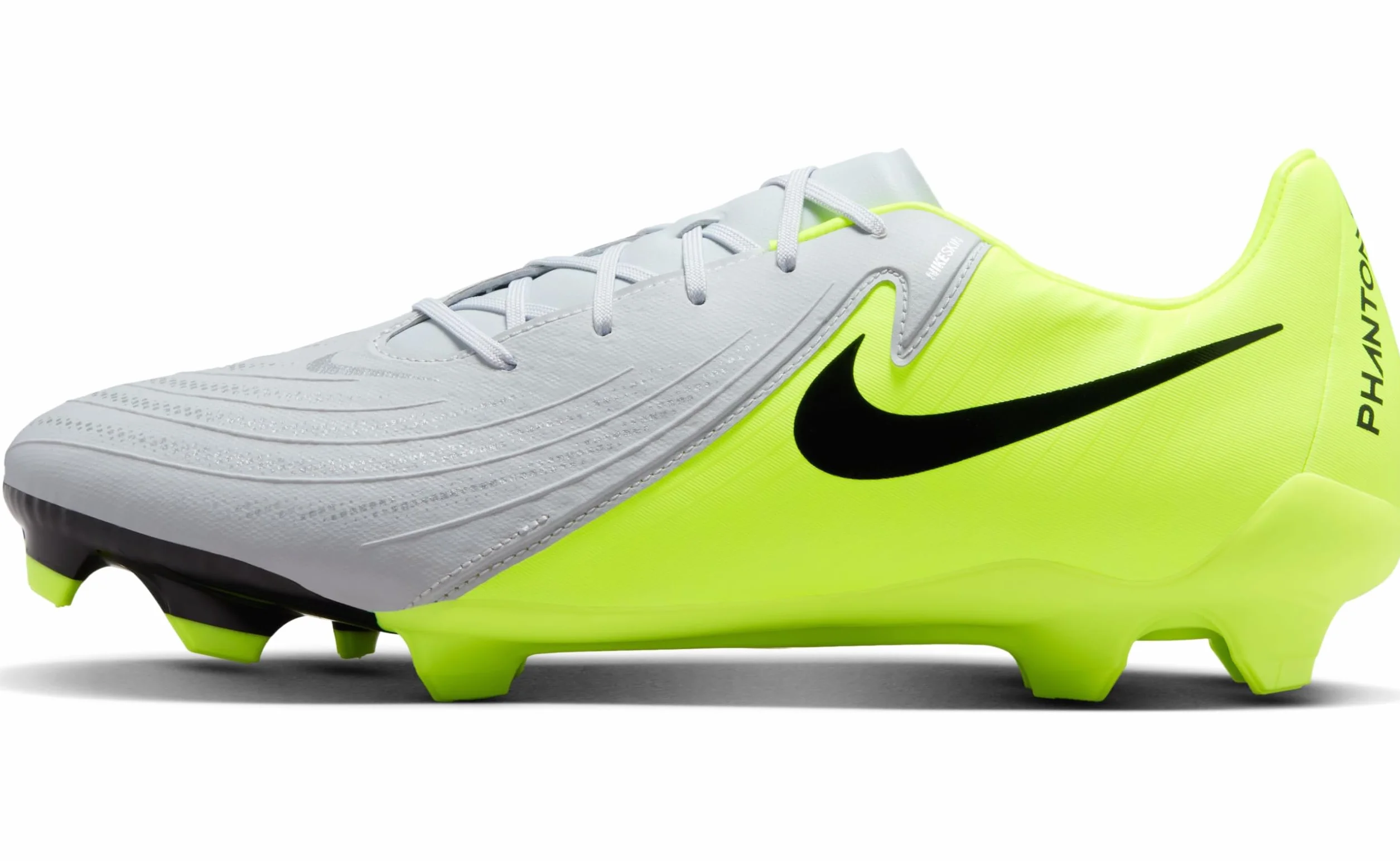 Nike Męskie Phantom Gx II Academy Fg/Mg Buty do piłki nożnej Metallic Silver/Black/Volt 45