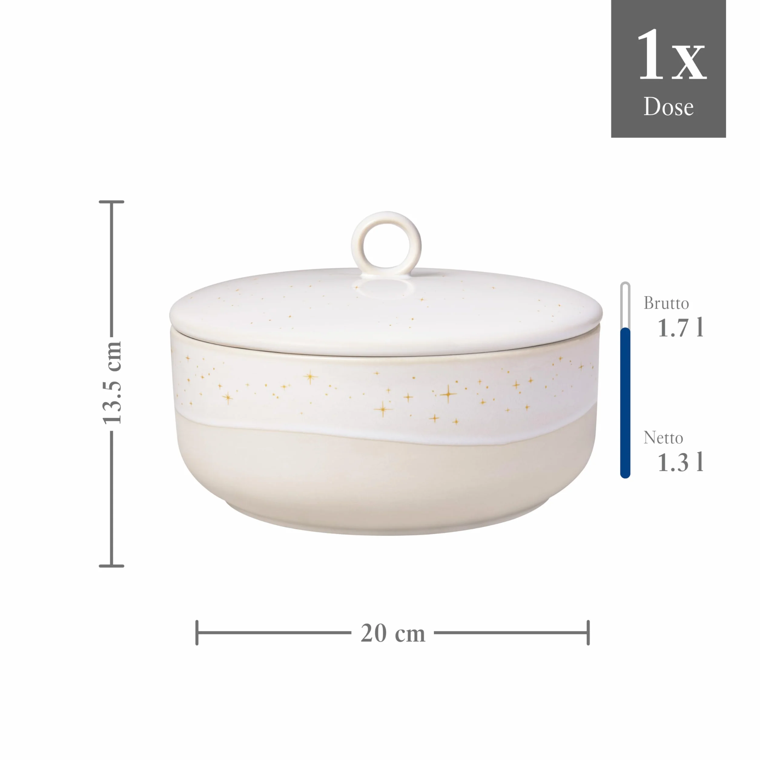 Villeroy & Boch Winter Glow pojemnik na ciastka porcelana Premium 19x19x11,5cm