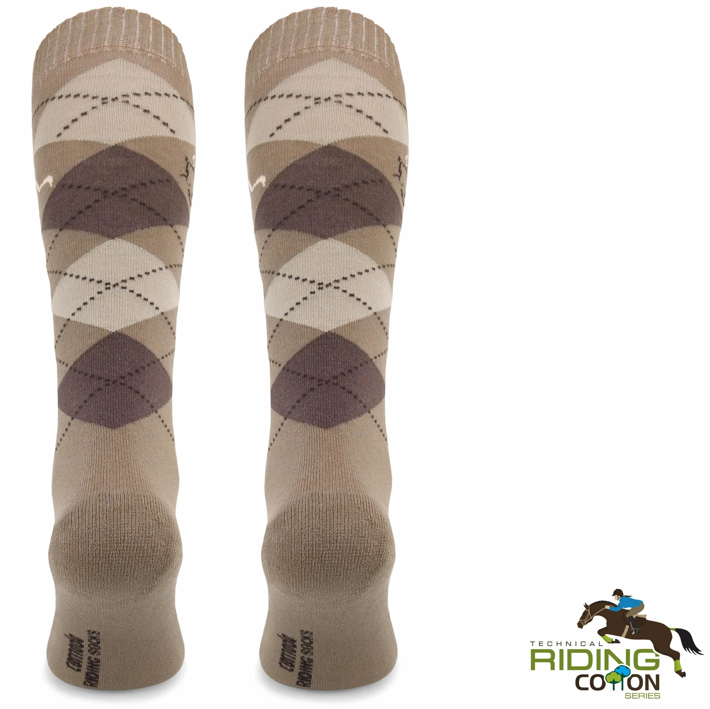 COMODO TECHNICAL SOCKS - Skarpetki Jeździeckie - Podkolanówki - Cienkie Skarpety, Oddychające, Na Lato, Z Wzorem Rombów, Dla Jeźdźców, Płaskie Szwy, SPDJ