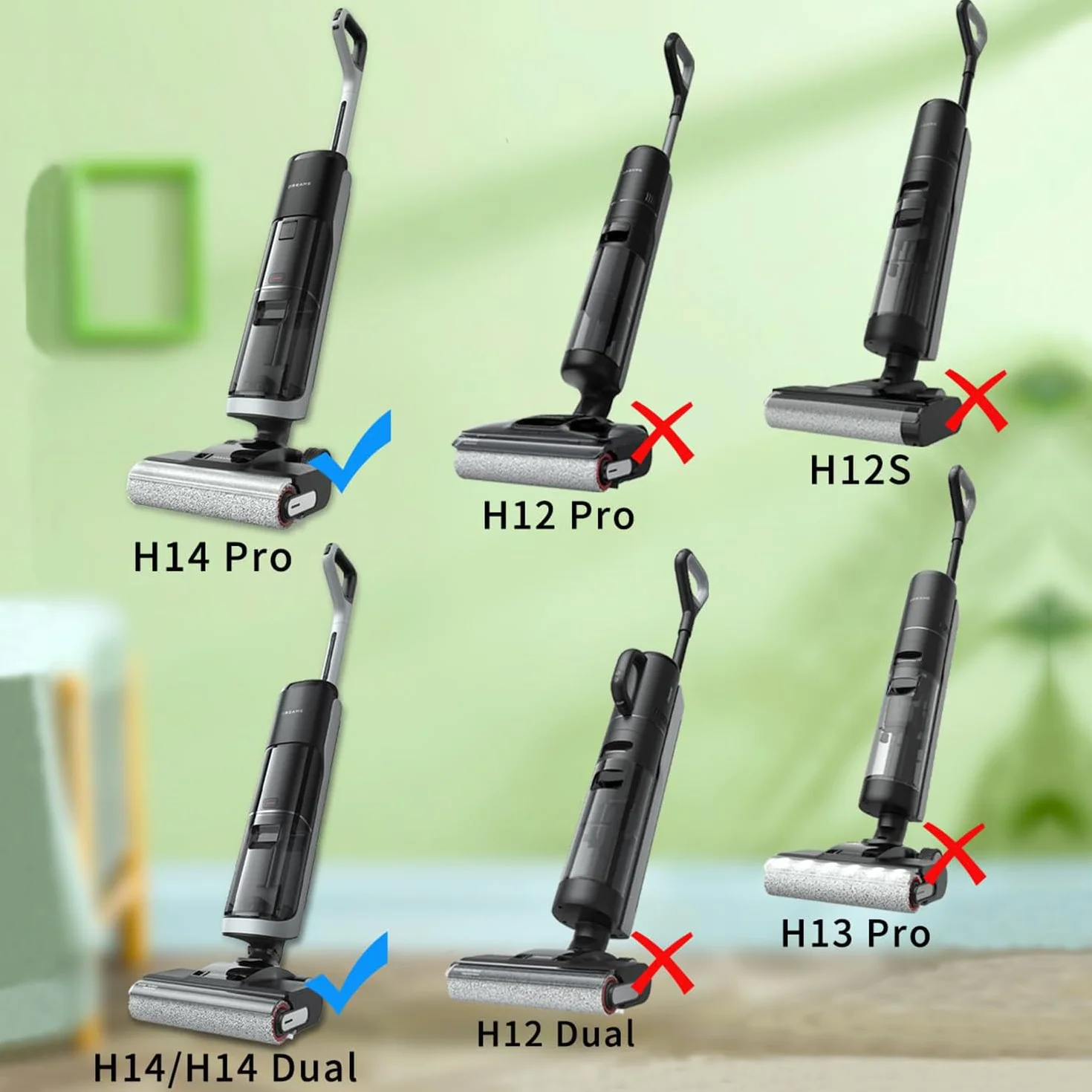 Dreame H14/H14 Pro/H14 Dual 2-częściowy zestaw wymiennych szczotek walcowych