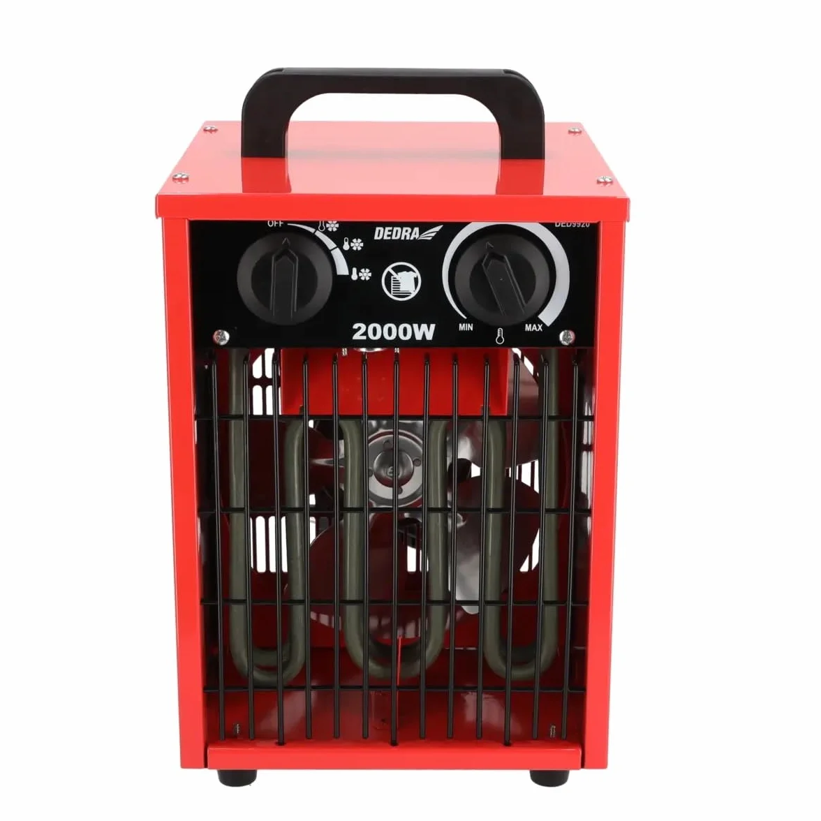 DEDRA Elektryczny termowentylator 1000W/2000W z termostatem 3 tryby pracy metalowa obudowa