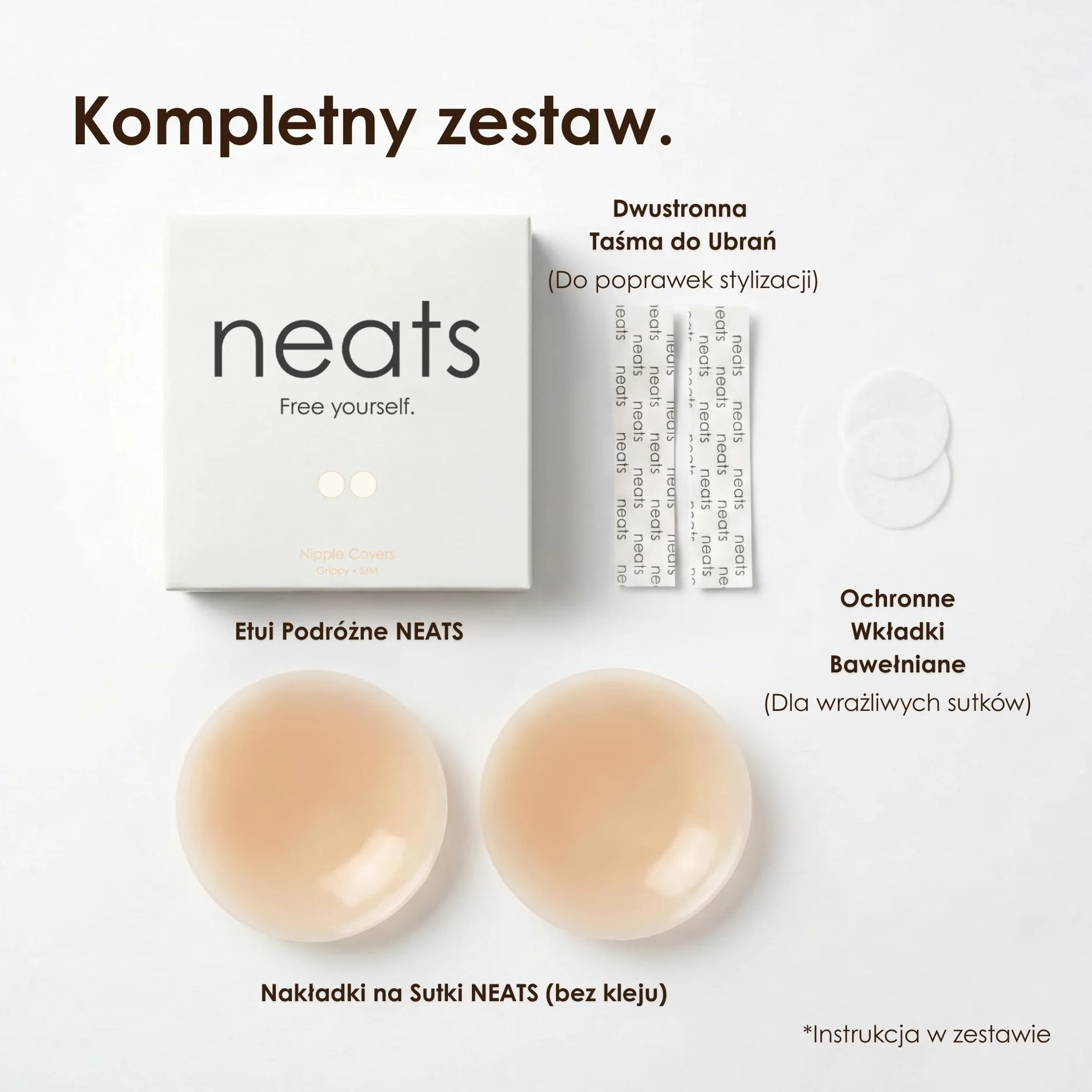 NEATS Grippy pokrowce na sutki dla kobiet, hipoalergiczne silikonowe pasty wielokrotnego użytku, nieprzylepne, aktywowane ciepłem, bezszwowe, niewidoczne, niewidoczne