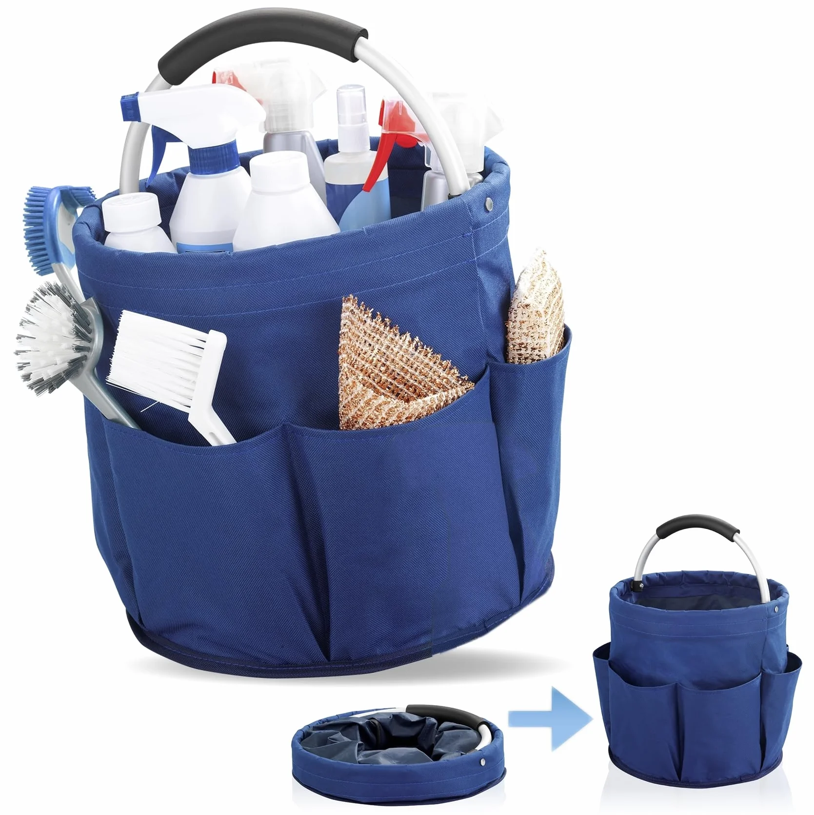 WENKO Uniwersalny organizer na przybory do czyszczenia 28 x 26,5 x 28 cm niebieski