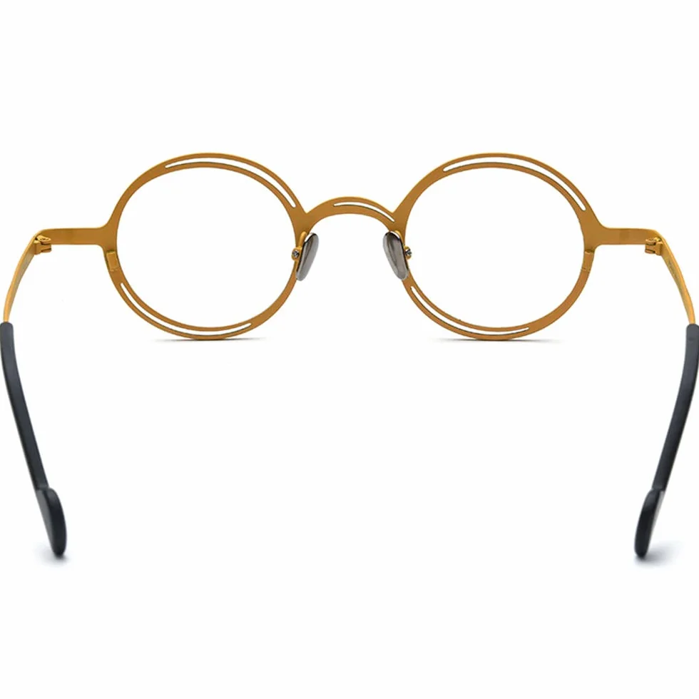 Super lekkie czyste dwukolorowe okulary ze stopu tytanu męskie Retro okrągłe oprawki do okularów damskie