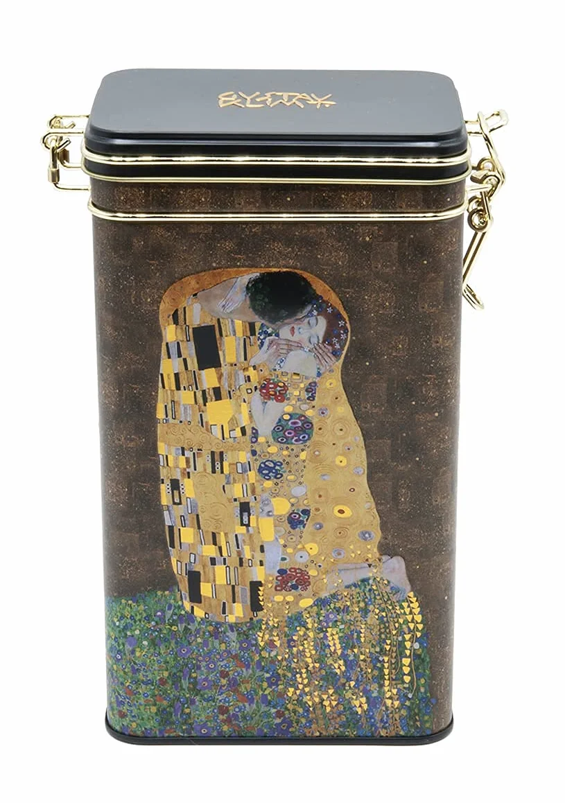Fridolin Metalowa Puszka na Kawę z Zamknięciem Gustav Klimt Pocałunek