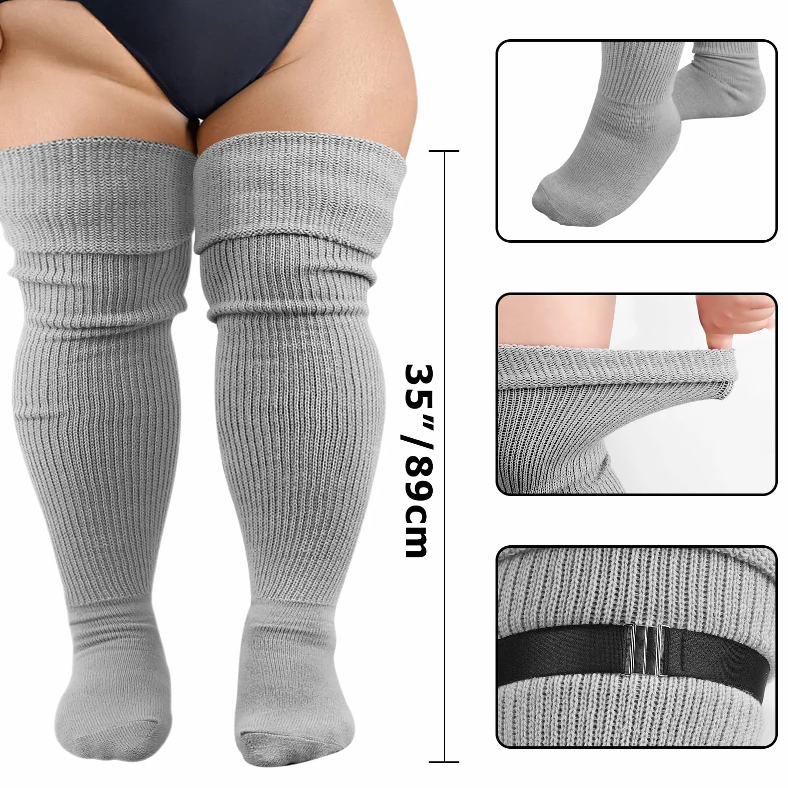 DRESHOW Plus Rozmiar Zakolanówki Akarpetki w Paski Over Knee Długie Buty Pończochy Podkolanówki Getry Dla Kobiet