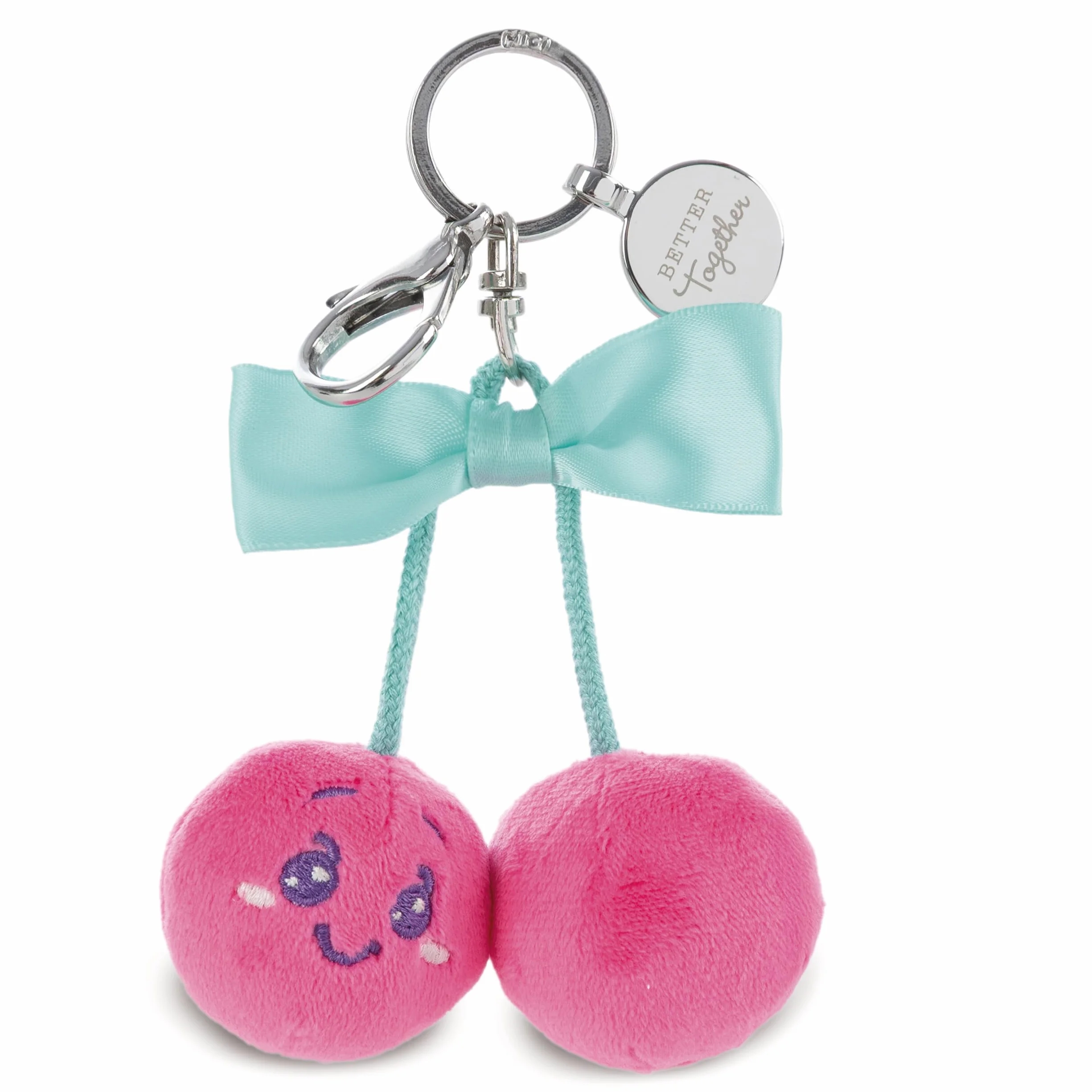 NICI 62833 wiśnie brelok, wszechstronna zawieszka z eleganckim grawerunkiem, idealny jako biżuteria do torebki lub kluczy, 7 cm, różowy
