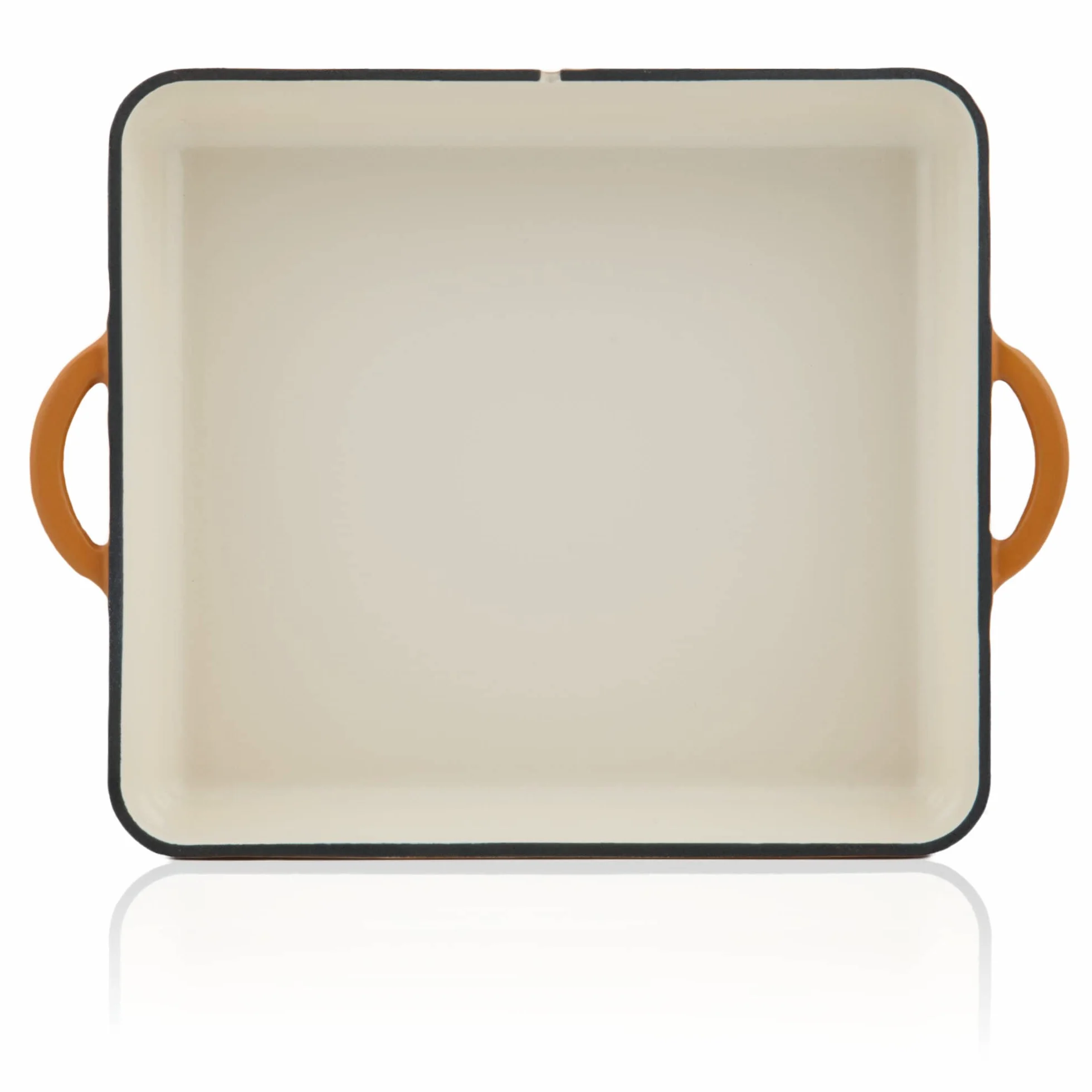 Mahlzeit Żeliwo emaliowane naczynie do pieczenia | 10,5 litra | Sunny Orange | brytfanna 2 w 1 z patelnią | brytfanna z pokrywką nadaje się do piekarnika, emaliowania, do duszenia, żeliwa