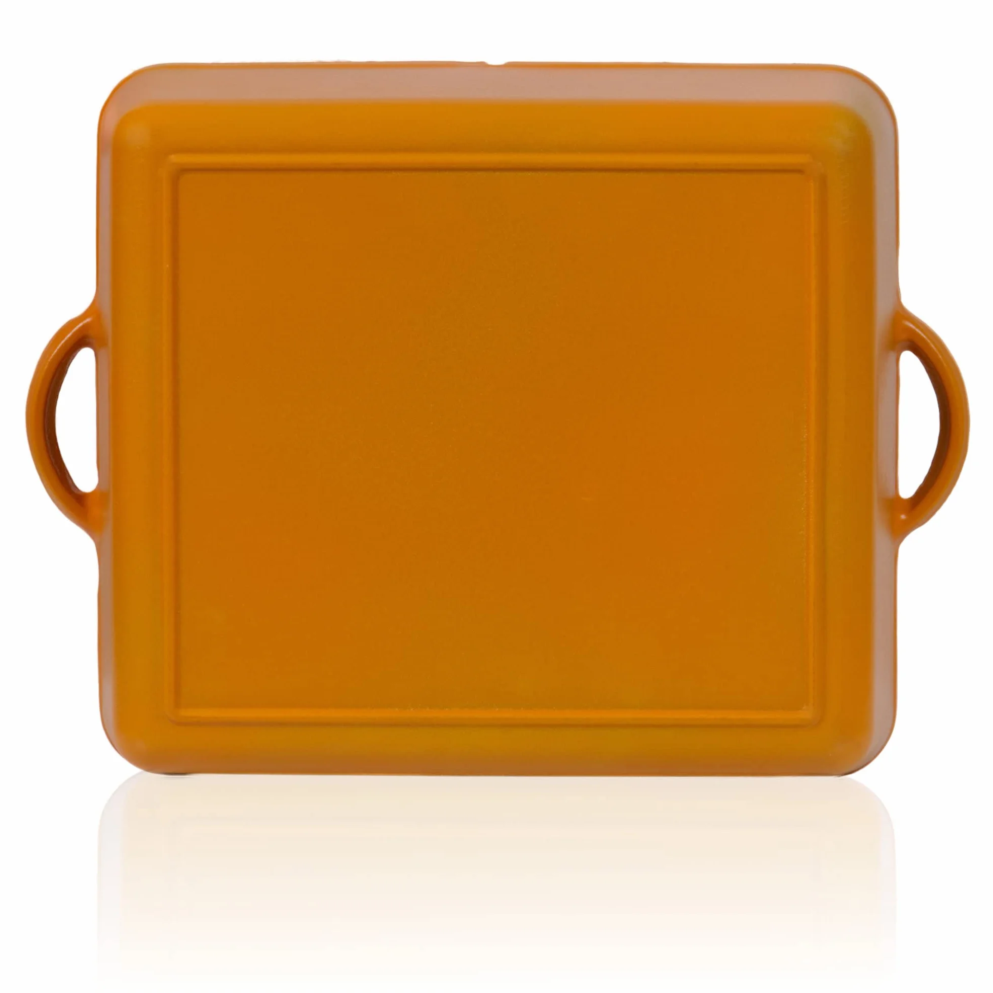 Mahlzeit Żeliwo emaliowane naczynie do pieczenia | 10,5 litra | Sunny Orange | brytfanna 2 w 1 z patelnią | brytfanna z pokrywką nadaje się do piekarnika, emaliowania, do duszenia, żeliwa