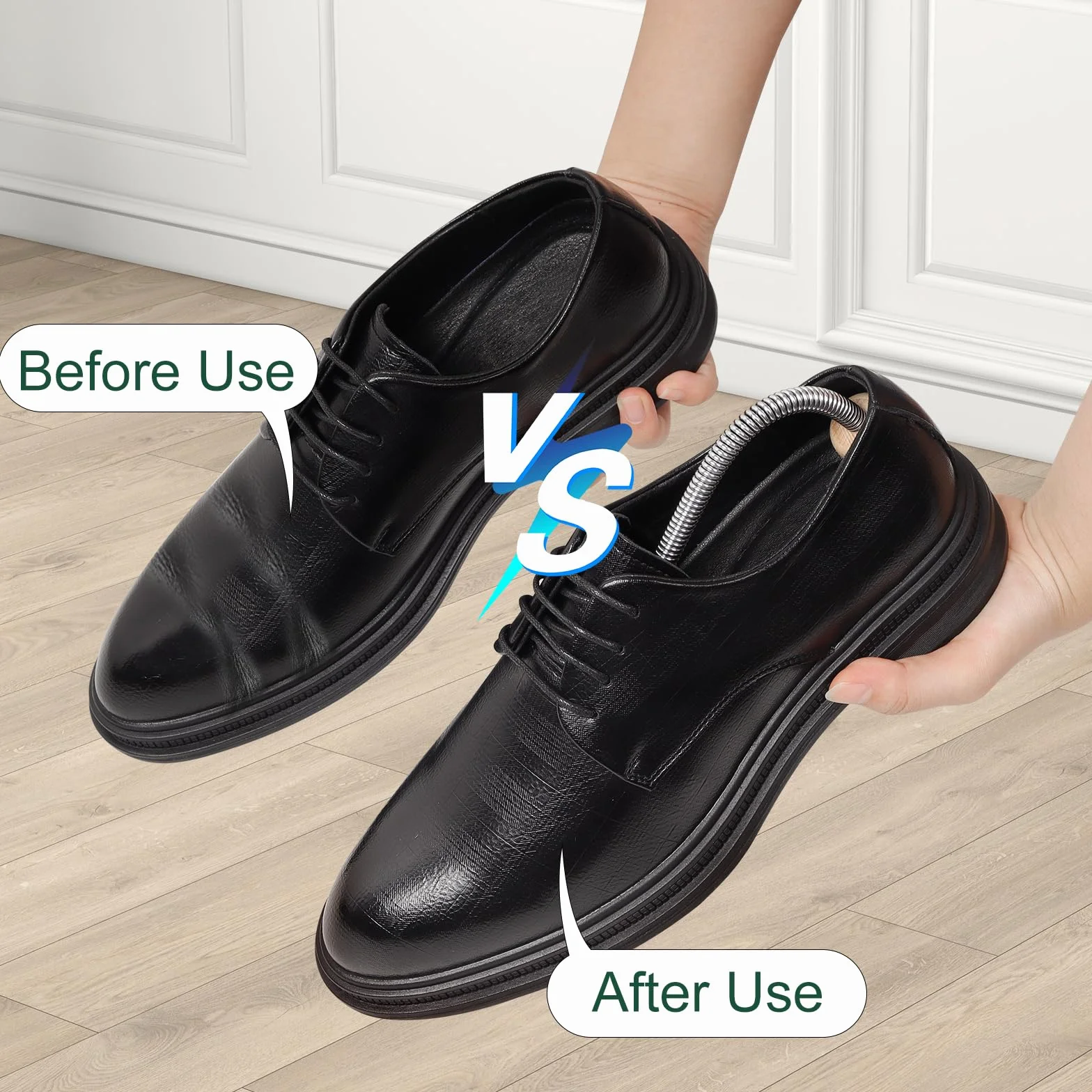 Schuhspanner für Damen und Herren - Schuhdehner als Knick- und Faltenschutz aus Echtholz, atmungsaktiv, verschiedene Größen, auch für Stiefel oder Sneaker geeignet