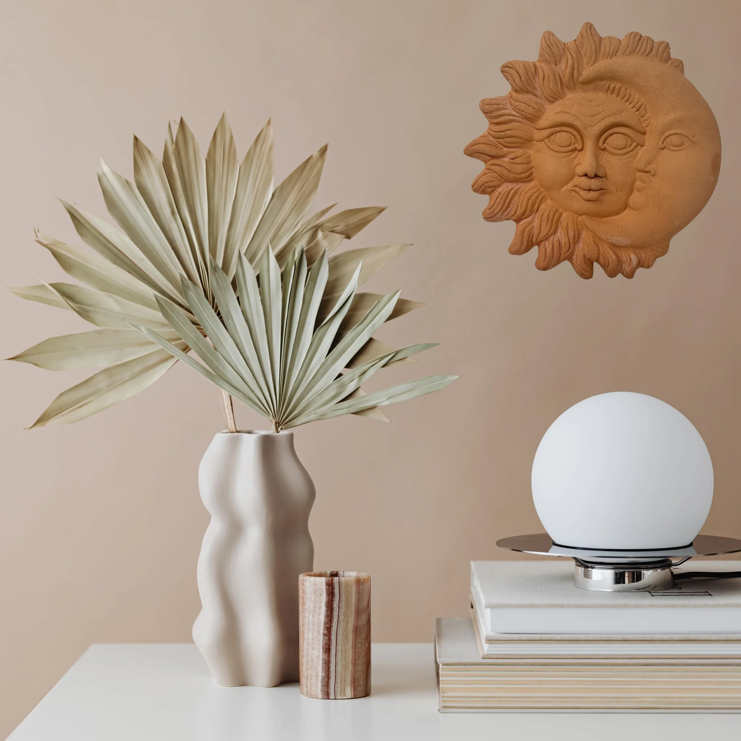Ceramiczne słońce 24 cm dekoracja domu terakota ręcznie robione Włochy
