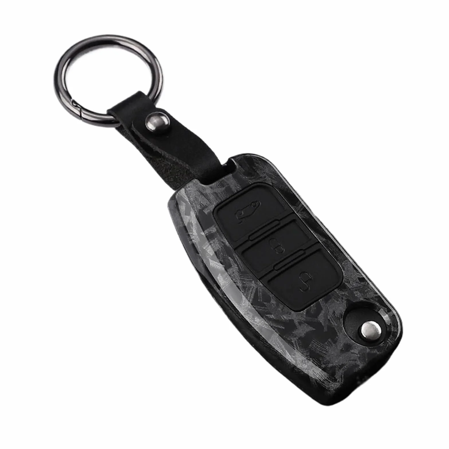 Etui na kluczyk samochodowy z włókna węglowego do systemu Focus Keyless | Smukła, trwała obudowa pilota z ABS w stylu włókna węglowego. Chroni dostęp bezkluczykowy.(Type4)