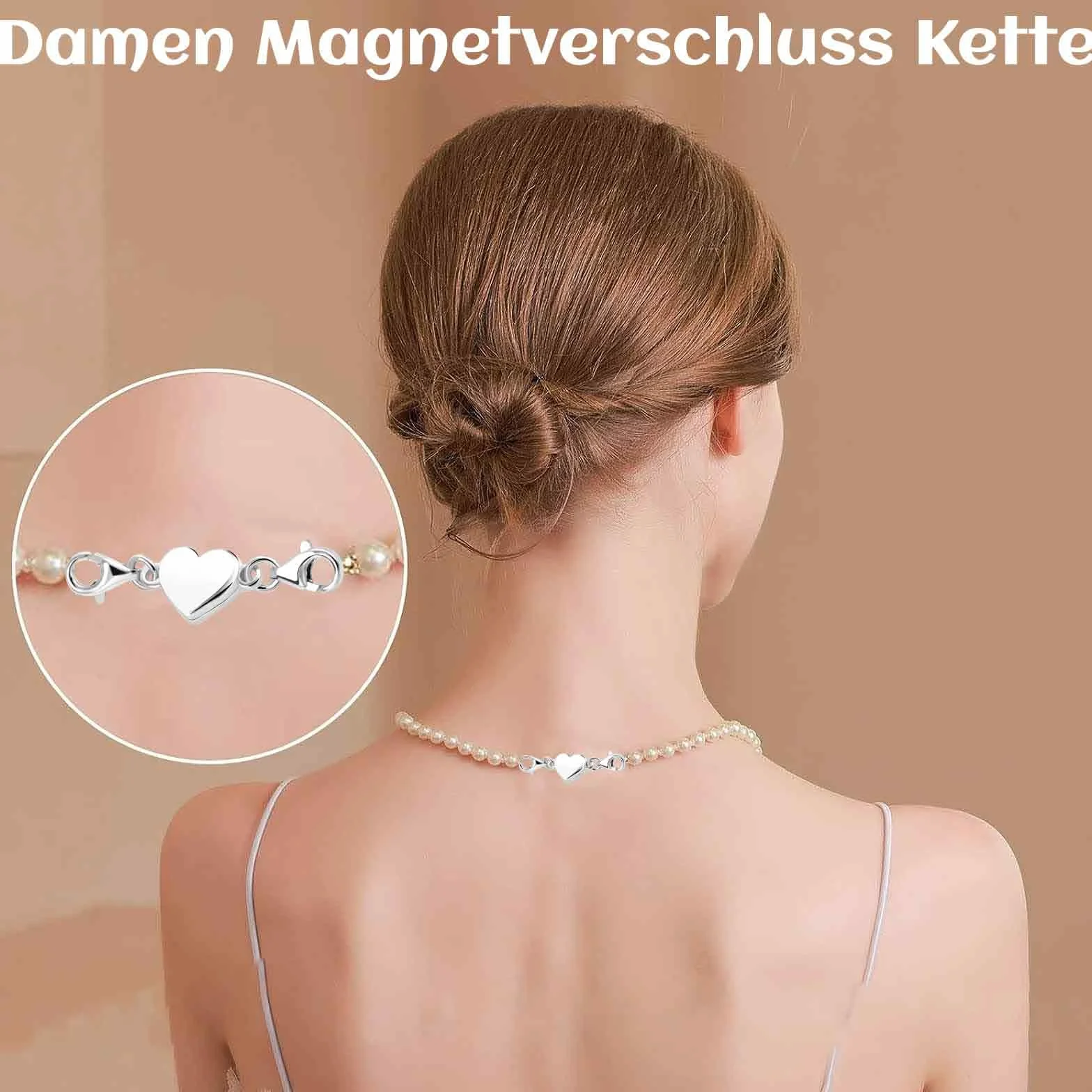 6 sztuk damskich łańcuszków z zapięciem magnetycznym, łańcuszek przedłużający dla kobiet, zapięcie magnetyczne w kształcie serca, zamknięcie na karabińczyk, do łańcuszków, naszyjników, bransoletek,