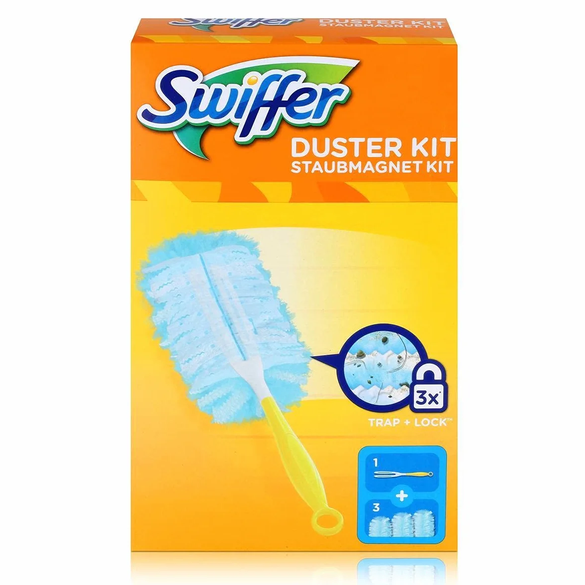 Swiffer Miotełka do Kurzu, 3 Wymienne Miotełki, Niebieski/Żółty