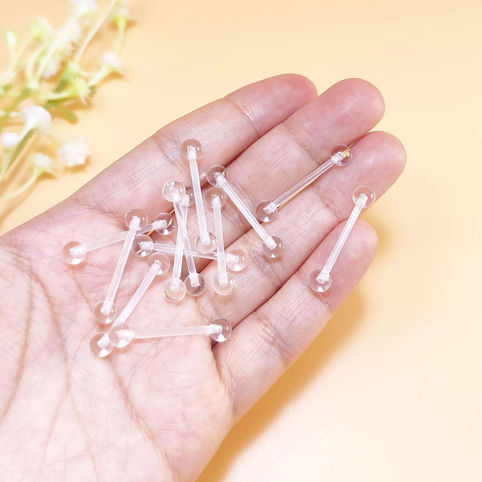 Plastikowe kolczyki do języka 16 mm piercing brodawki sutki barbell