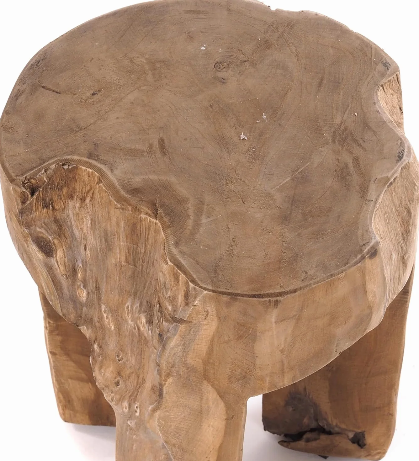 DESIGN DELIGHTS RUSTYKALNY TABORET Z PNIA DRZEWA Log | 41x29x29 cm (WxSzxG), stare drewno, naturalny | taboret do siedzenia