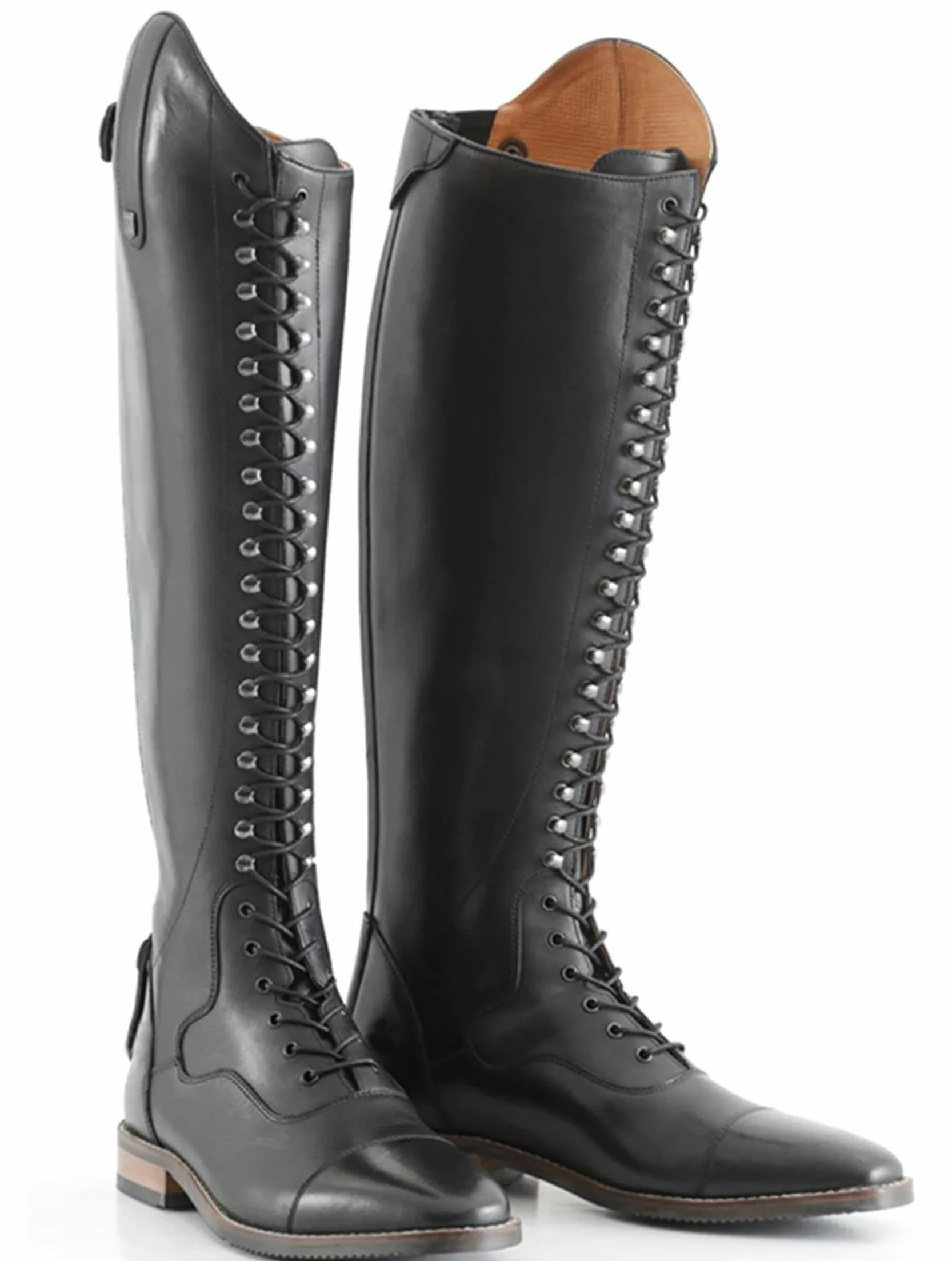 Buty do jazdy konnej w stylu retro PU skórzane sznurowadła dla mężczyzn kobiet długie buty rycerskie na świeżym powietrzu dla początkujących