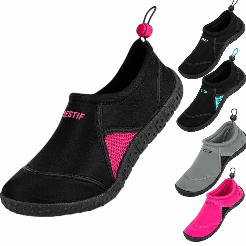 Buty kąpielowe męskie i damskie | buty do pływania neoprenowe buty do wody ze sznurkiem | lekkie i wygodne | czarne, niebieskie, rozmiar 36-45