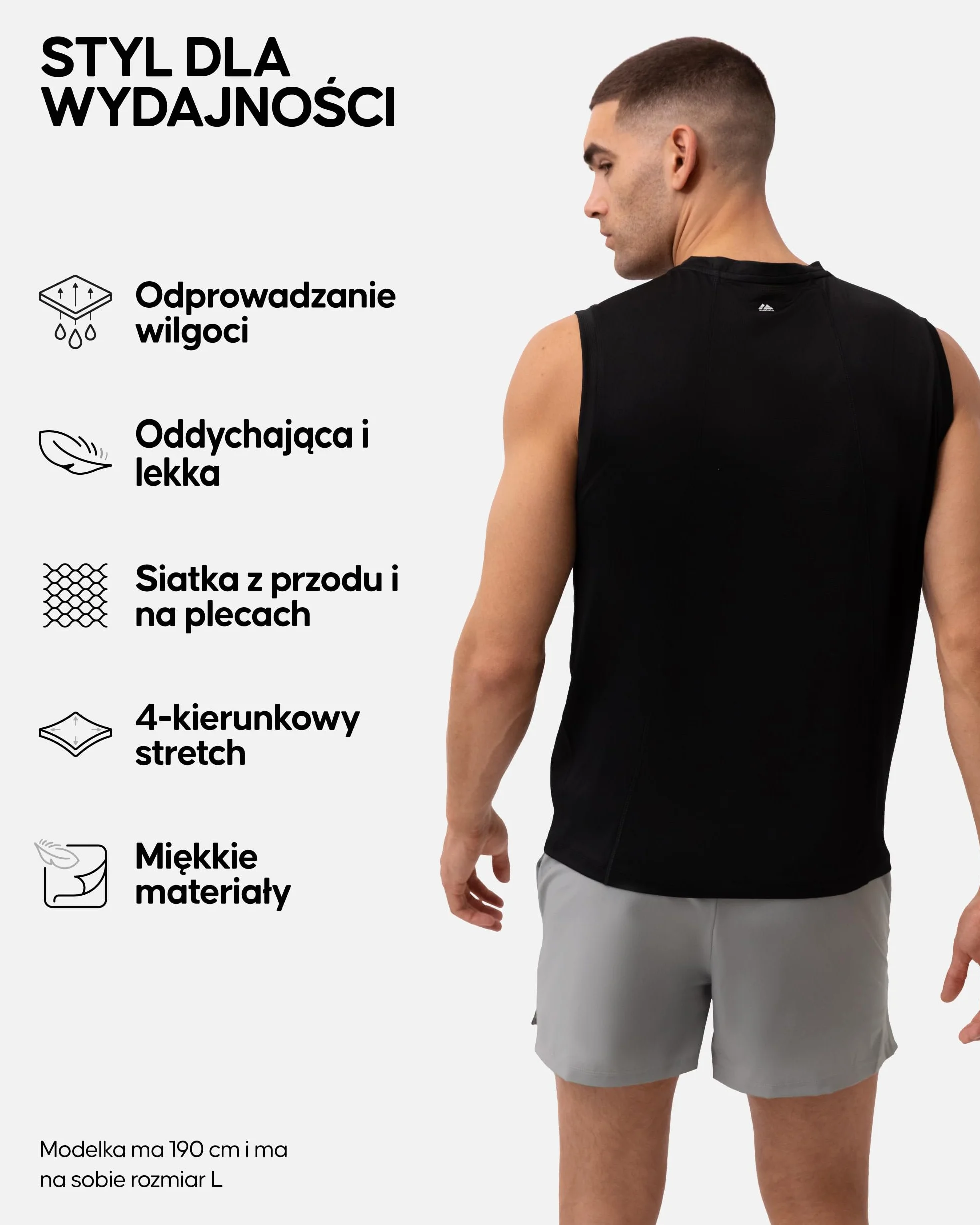 DANISH ENDURANCE Koszulka Sportowa Męska, Tank Top, Na Ramiączkach, Na Siłownię, Do Biegania, T-Shirt Bez Rękawów