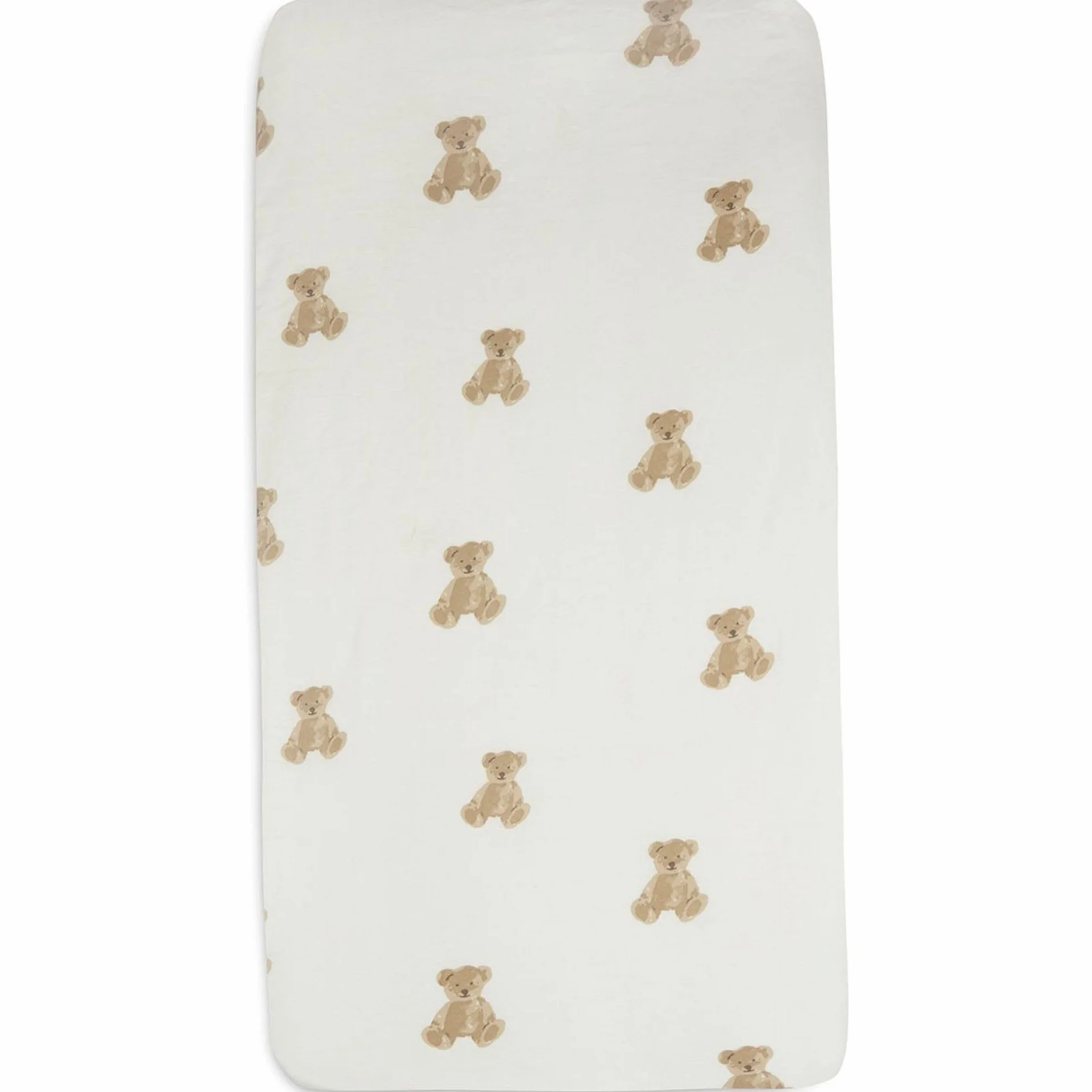 Jollein Prześcieradło z gumką z dżerseju – Teddy Bear – 70/75 x 140/150 cm – 100% bawełna – prześcieradło z gumką – certyfikat Oeko-TEX