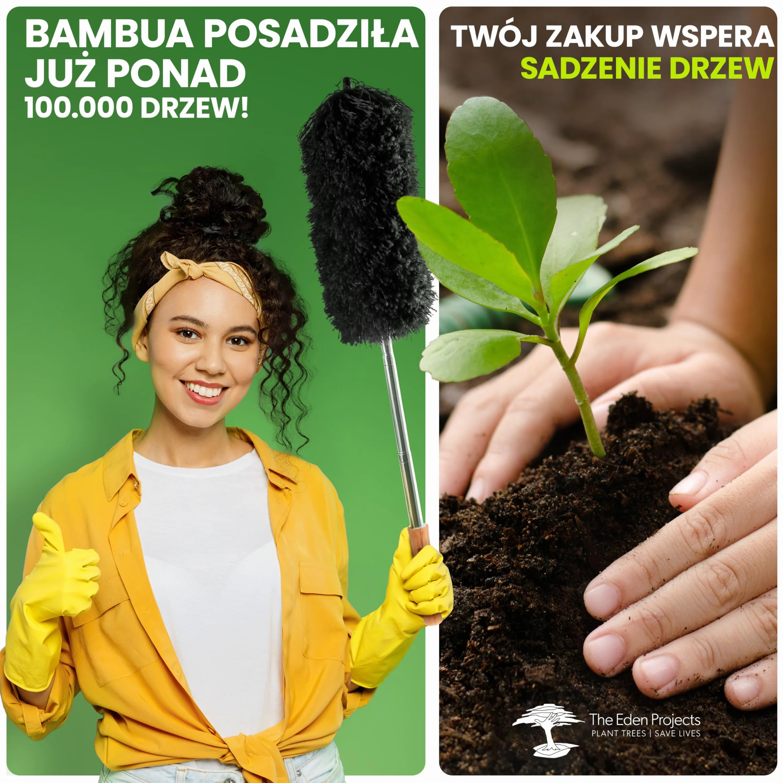 Mop do kurzu Teleskopowy Bambusowy 140 cm z Mikrofibrą