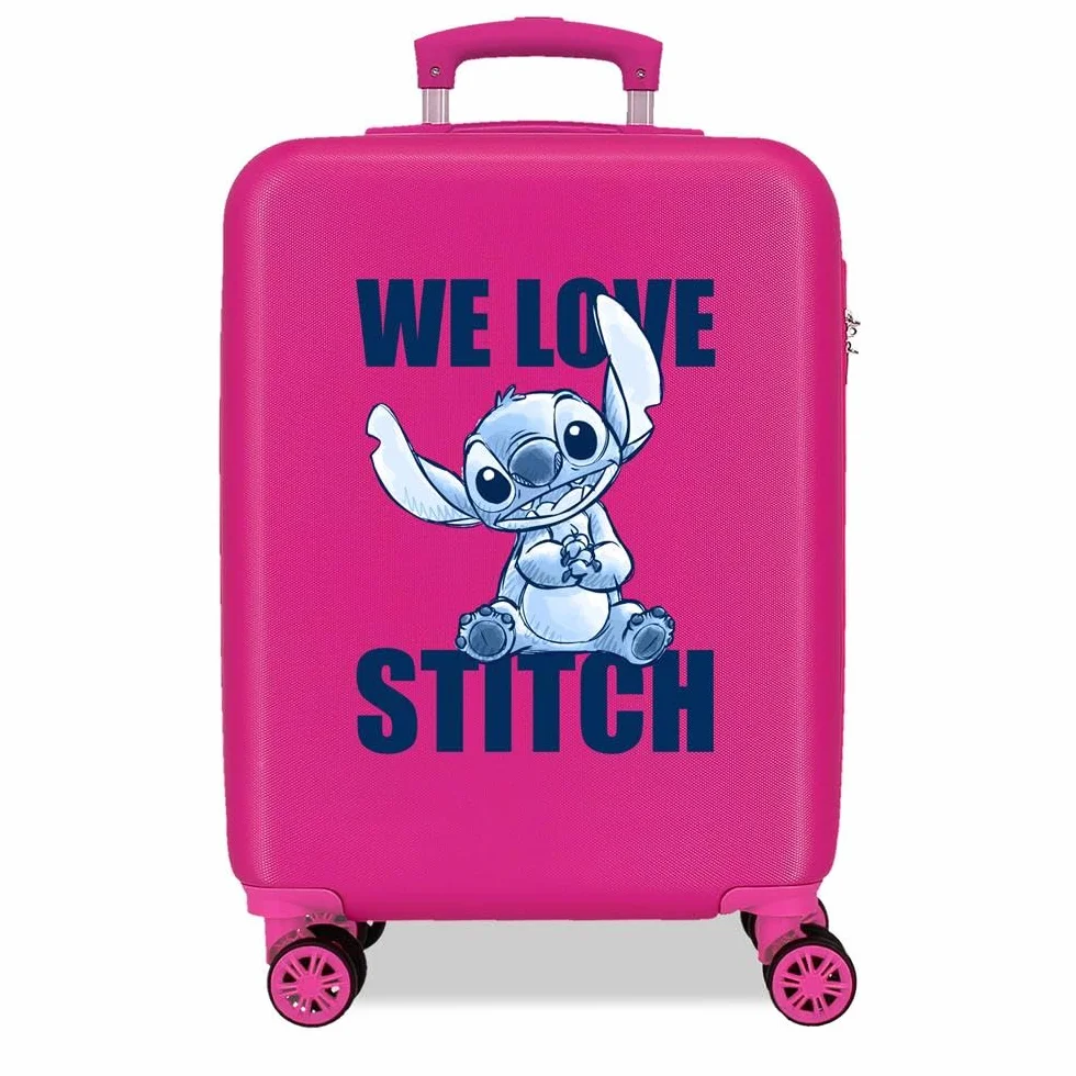 Joumma Disney Stitch różowa walizka kabinowa 38 x 55 x 20 cm sztywny 2 kg zamek szyfrowy z boku ABS 2 kg 35 l bagaż podręczny, Różowy kolor, Talla única, walizka kabinowa