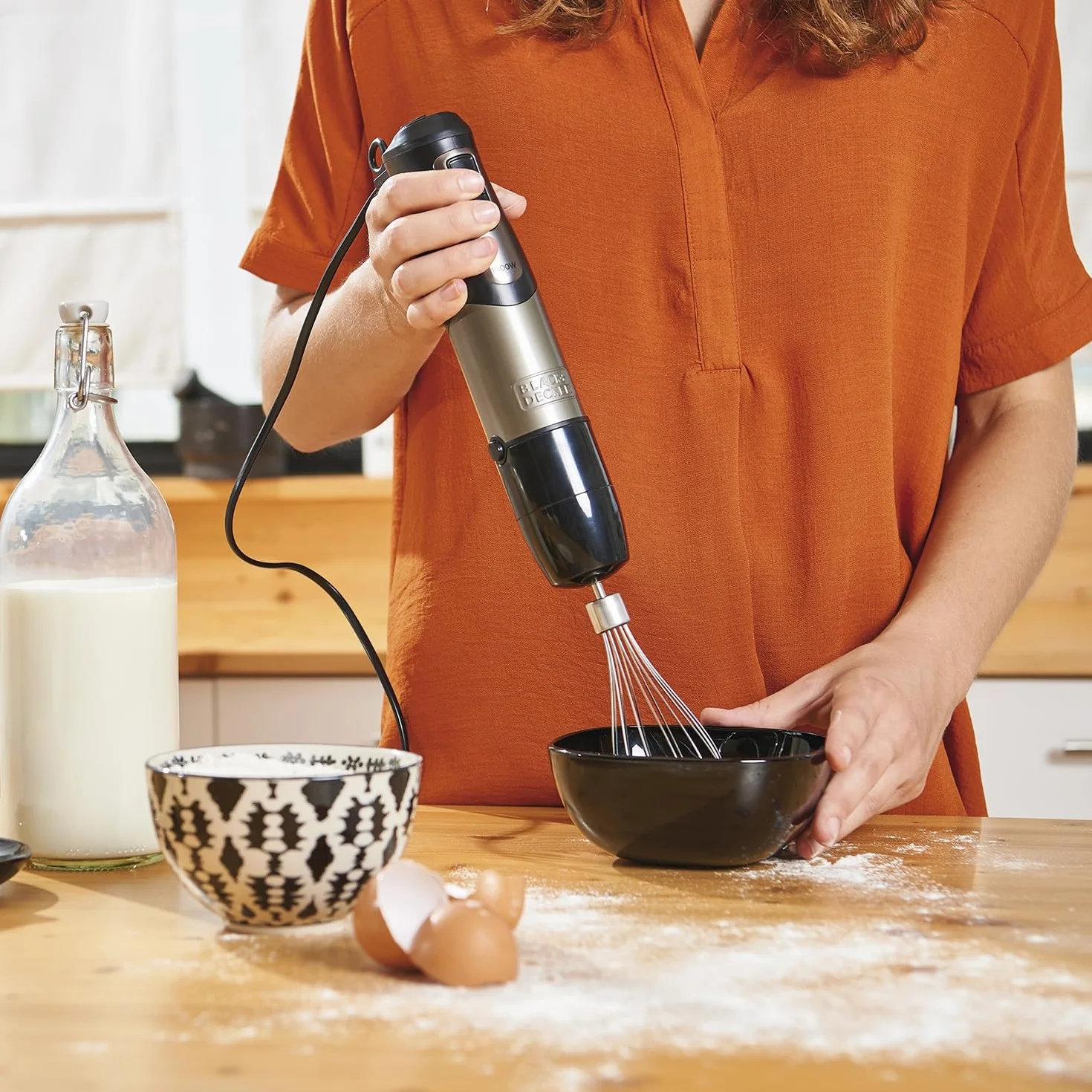 Black+Decker BXHBA1000E Blender Ręczny, Stal Nierdzewna, 1000 W, 1 L, Szary