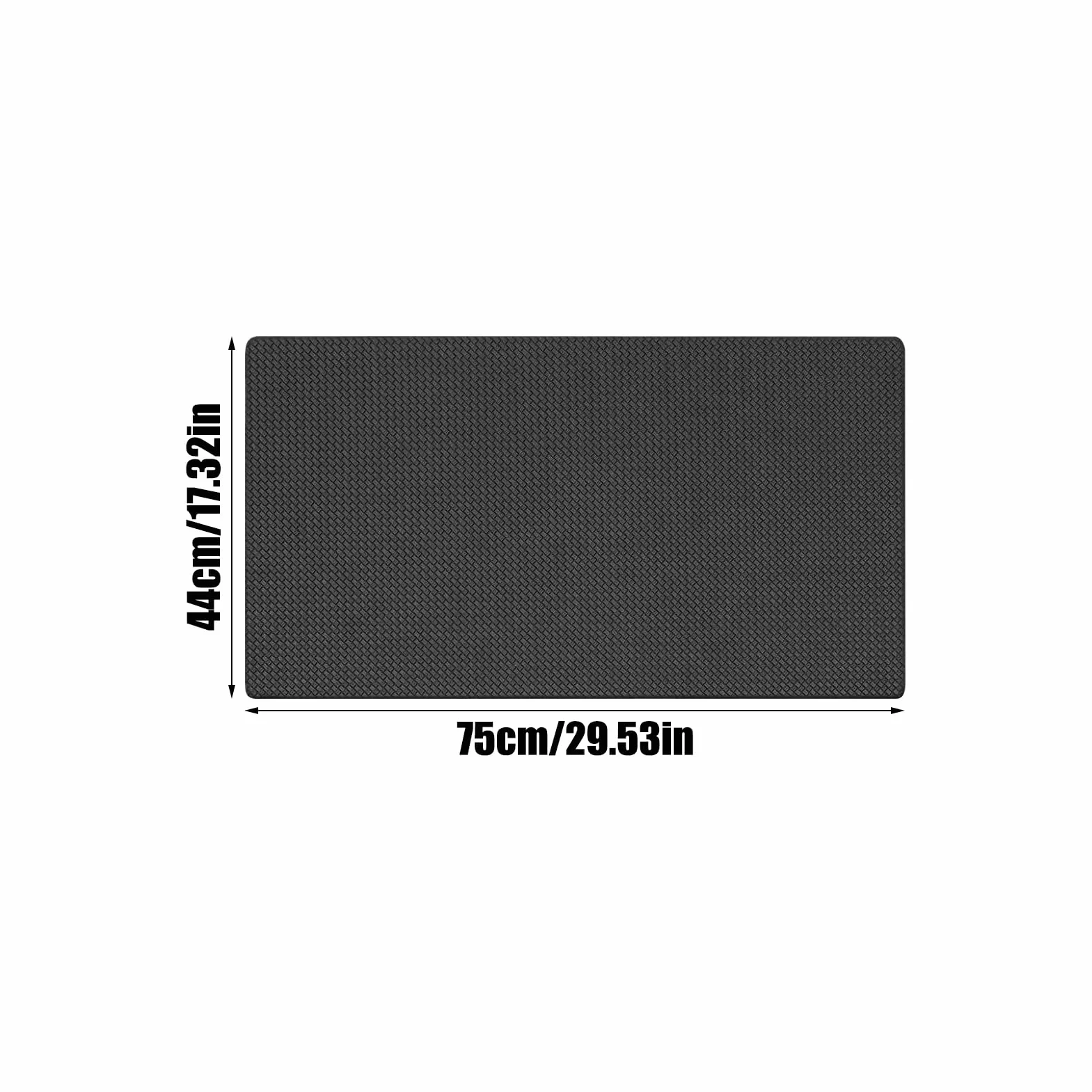 Waterproof Kitchen Mat for Floor, Anti-Fatigue Cushion Rug, 44x120x0.8cm Black