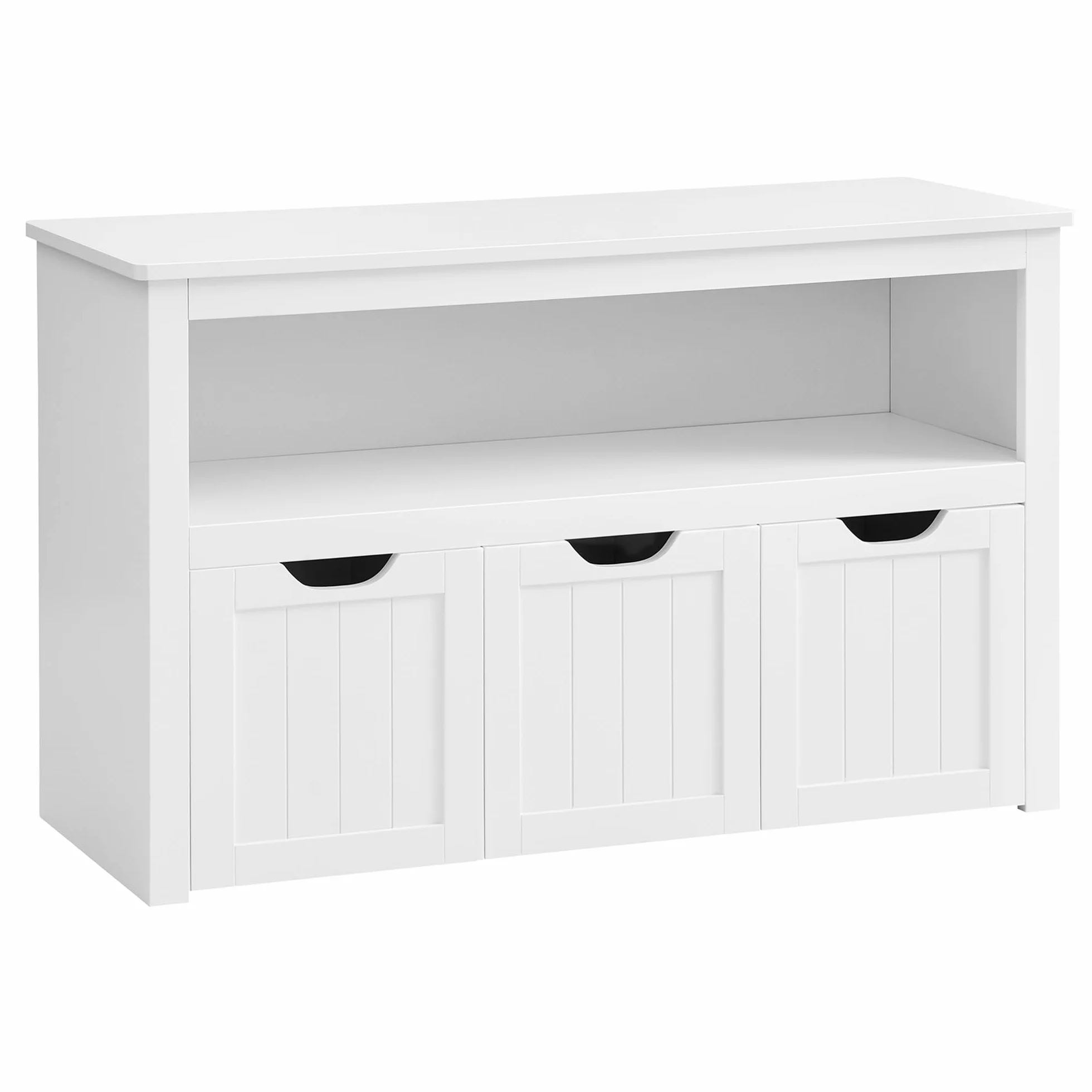 VASAGLE Szafka do przechowywania zabawek 3 półki na kółkach 30x102x60 cm biały