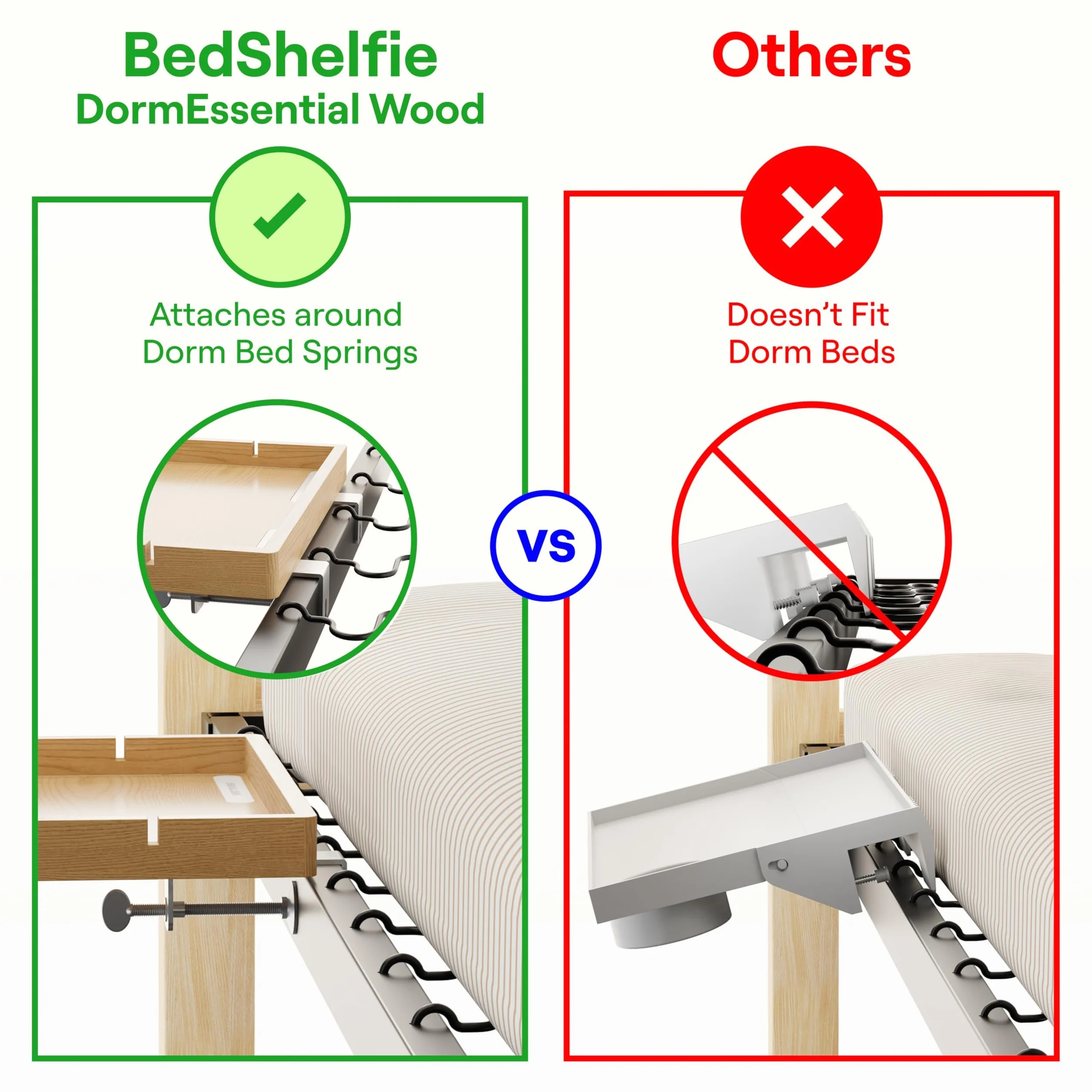 Regał nocny BedShelfie Smallish Flexfit na łóżko piętrowe i górne