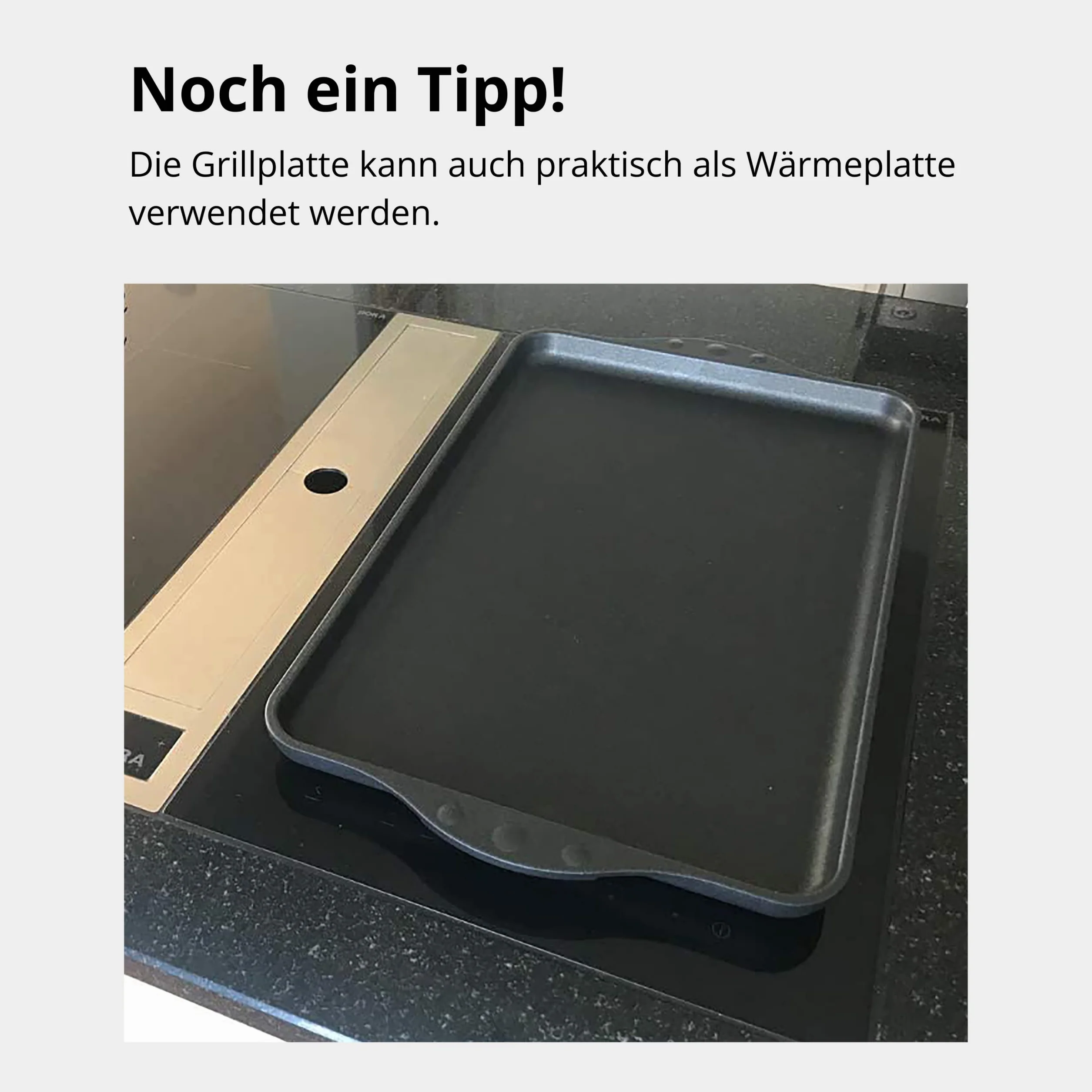 Ulubiona patelnia Teppanyaki płyta grillowa XXL 43 x 28 cm – z uchwytami bocznymi – gładka powłoka nieprzywierająca z odlewu aluminiowego do wszystkich rodzajów kuchenek, w tym indukcyjnych i