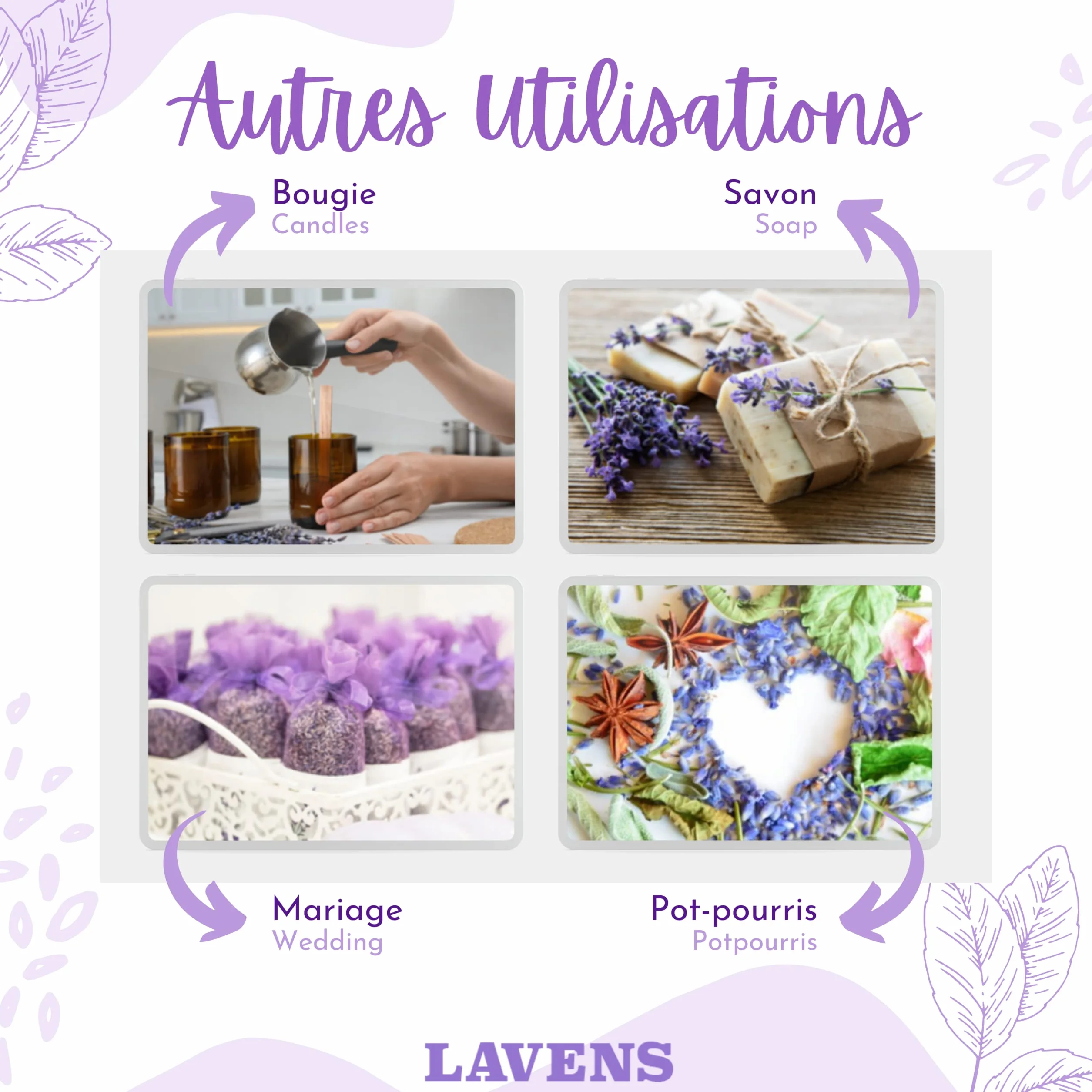LAVENS Suszone kwiaty lawendy | 100% francuski | 250 g + 10 woreczków z organzy gratis suszona lawenda, idealna do pachnących woreczków lawendowych i potpourri. Jakość premium i intensywny zapach.