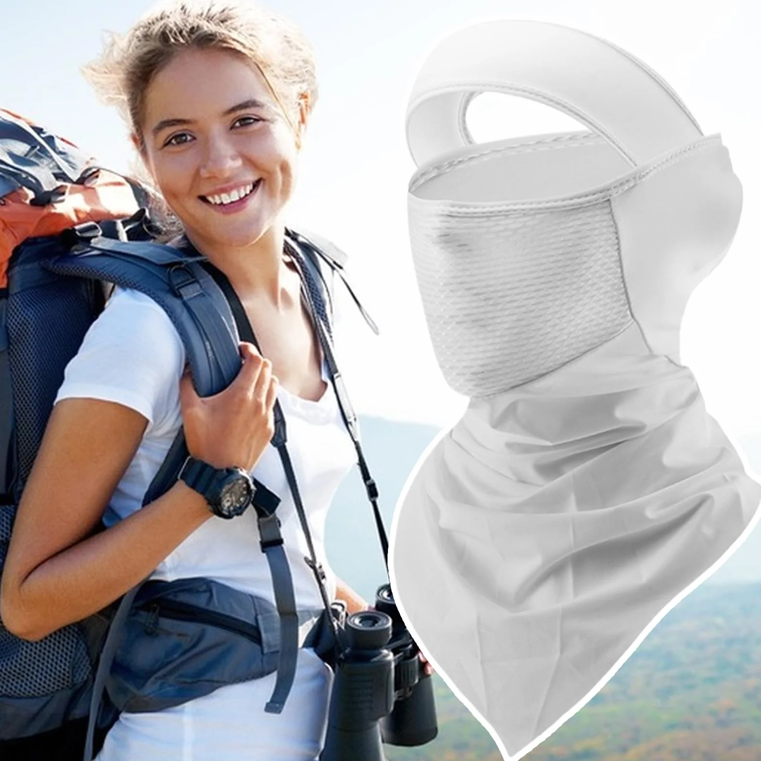 Maska na twarz UV - osłona twarzy ochrona przed słońcem, chłodząca osłona ochronna UPF 50 bandana dla kobiet mężczyzn sport lato plaża jazda na rowerze kemping piesze wycieczki motocykl