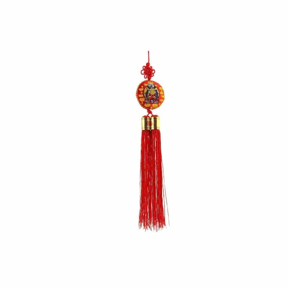 lachineuse - Wisiorek na szczęście Feng Shui 30 cm - Chiński wieszak na szczęście - Japoński Amulet - Omamori Lucky Holder - Kolor czerwony - Chiny Japonia Azja Prezent - Bogactwo i fortuna
